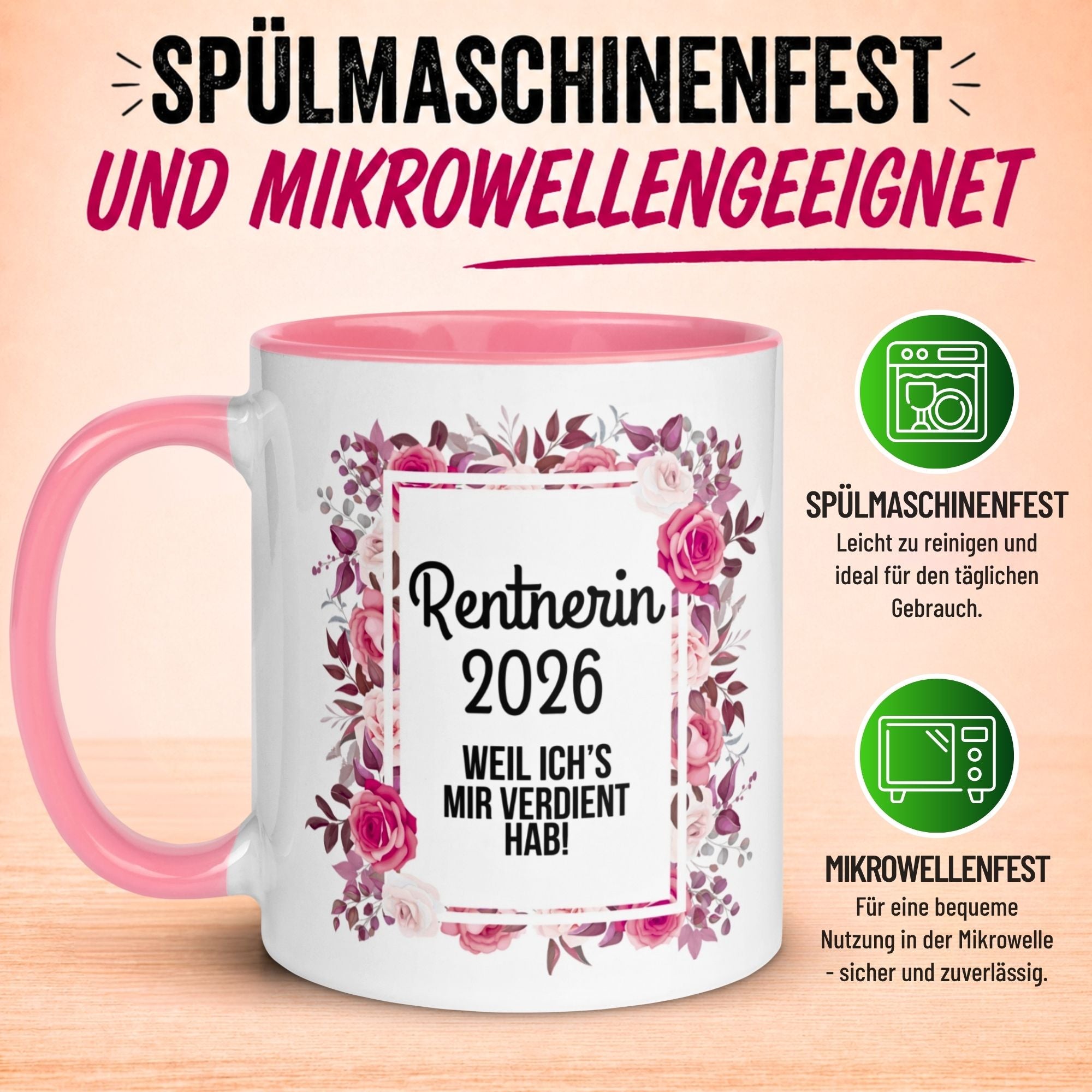 Tasse Rente Frau – „Rentnerin 2026 – Weil ich’s mir verdient hab“ – Geschenk Renteneintritt