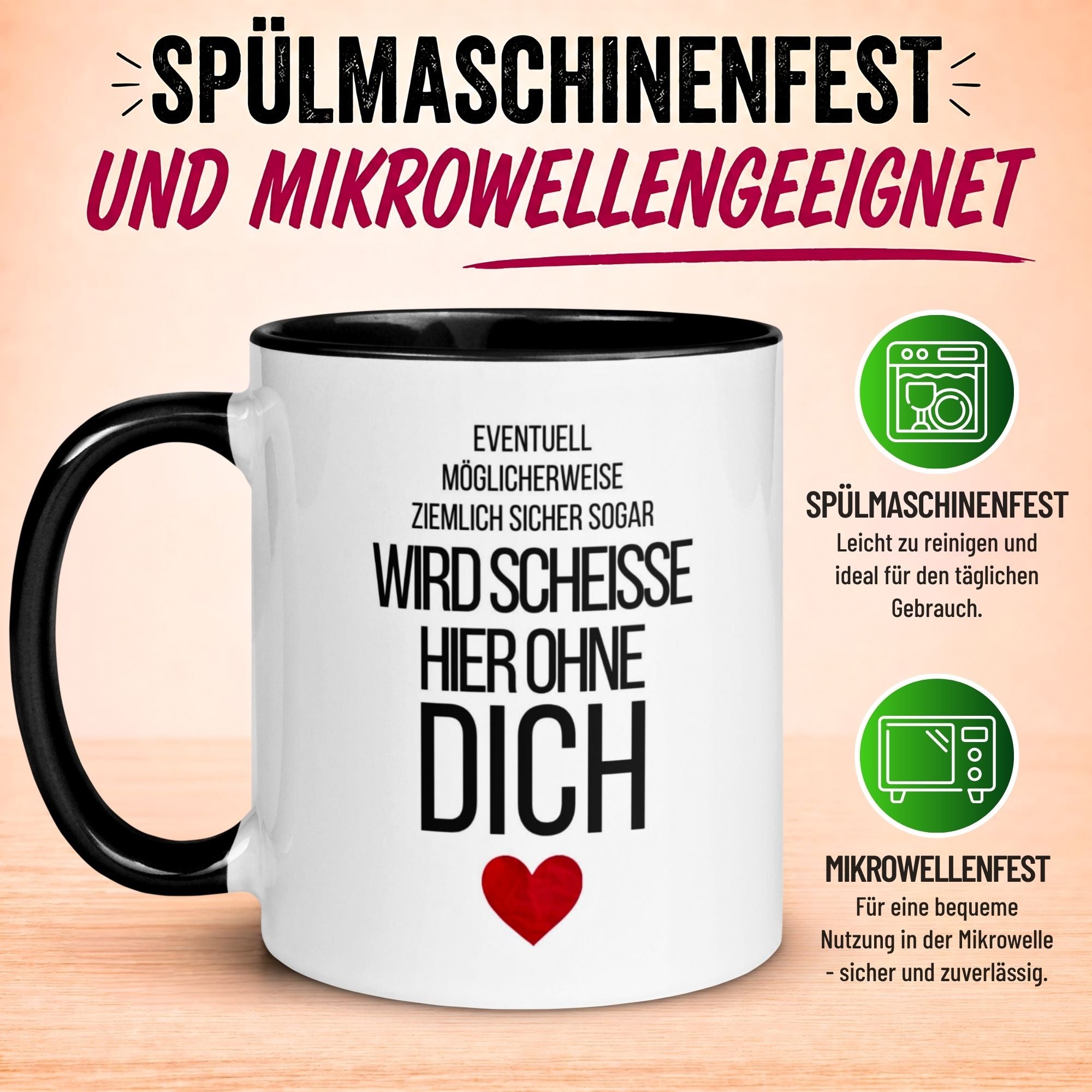 Tasse Abschied – „Wird scheiße hier ohne dich“ – Abschiedsgeschenk Kollegin/Kollegen