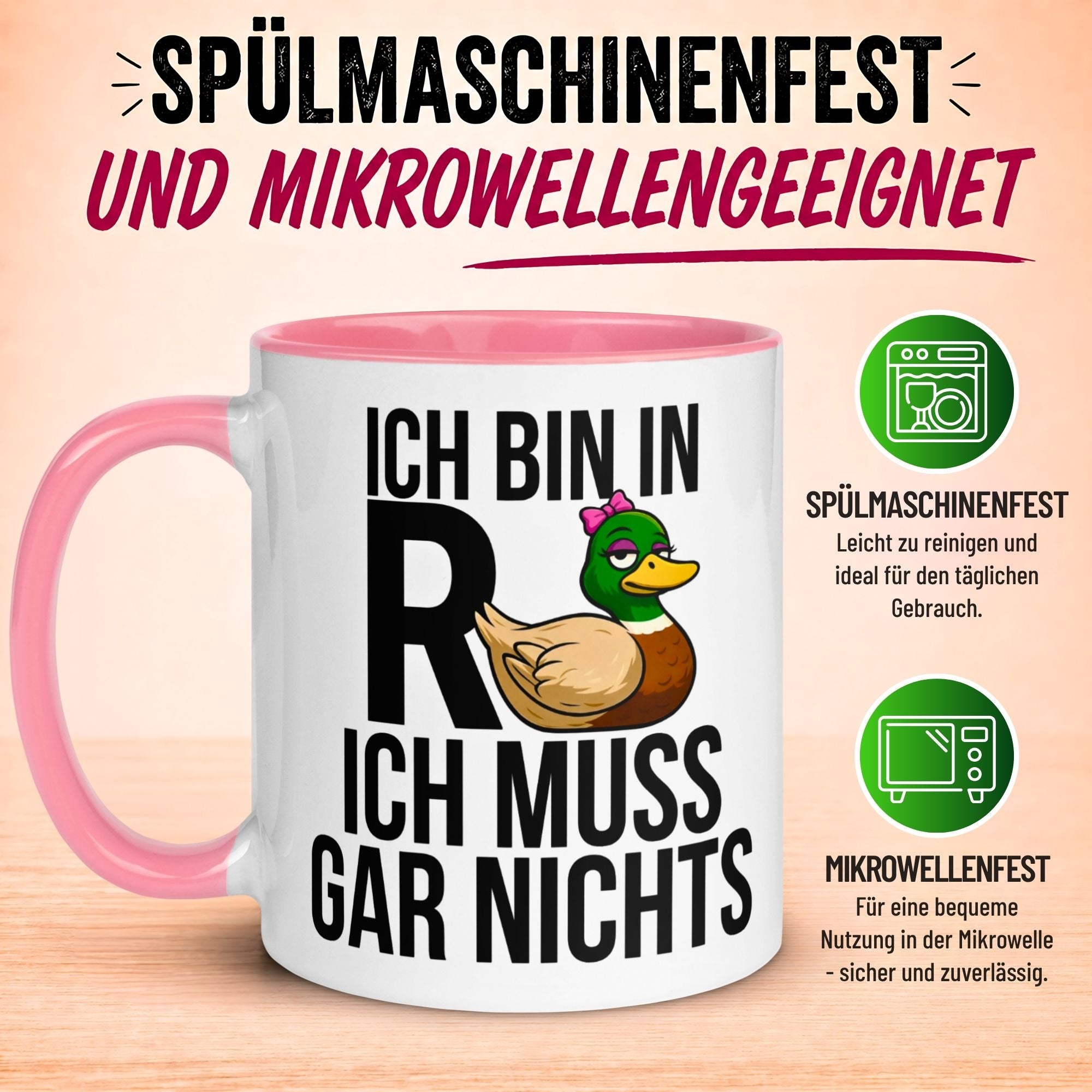 Tasse Rente – „Ich bin in Rente ich muss gar nichts“ – Renteneintritt Geschenk Frau