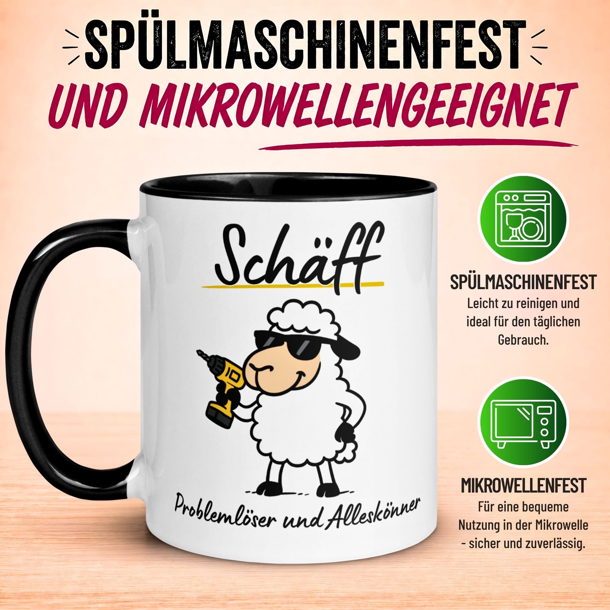 Tasse Chef – „Schäff – Problemlöser und Alleskönner“ – Geschenk Becher Bester Chef