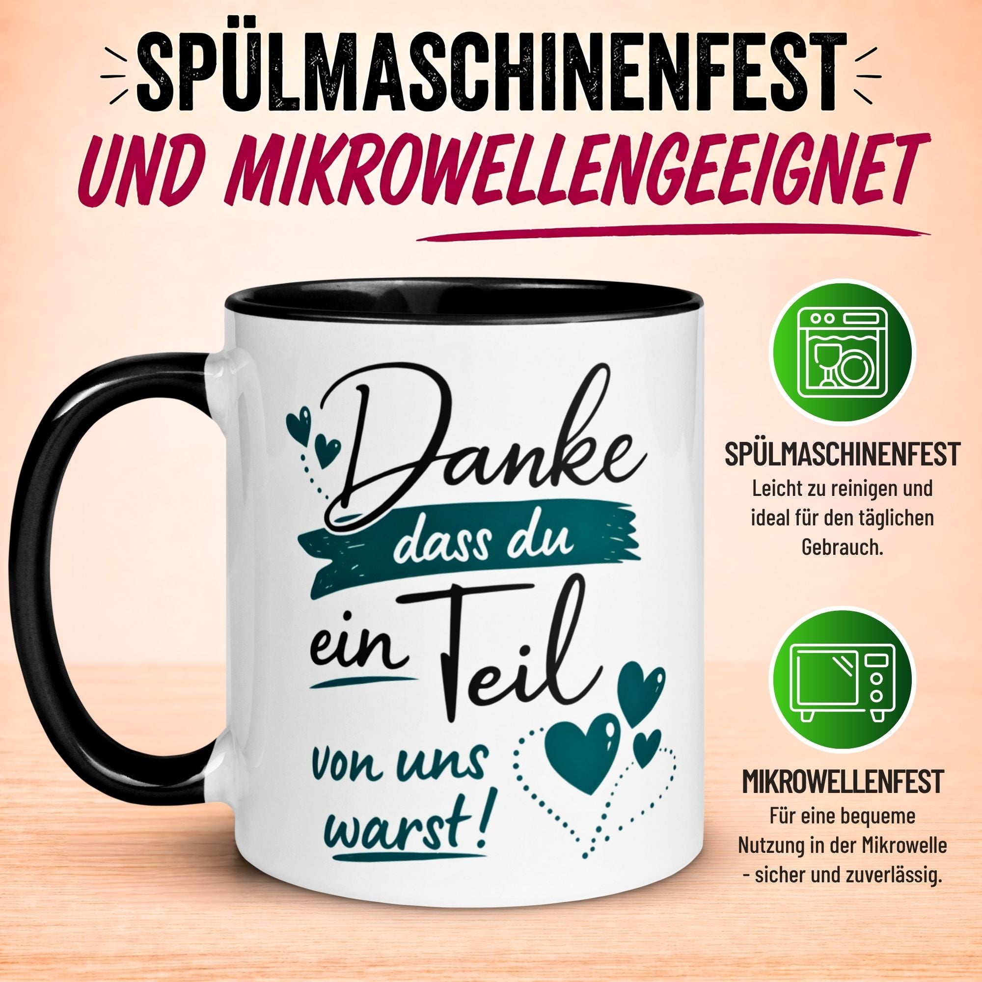 Tasse Abschied – „Ein Teil von uns warst“ – Abschiedsgeschenk für Kollegen
