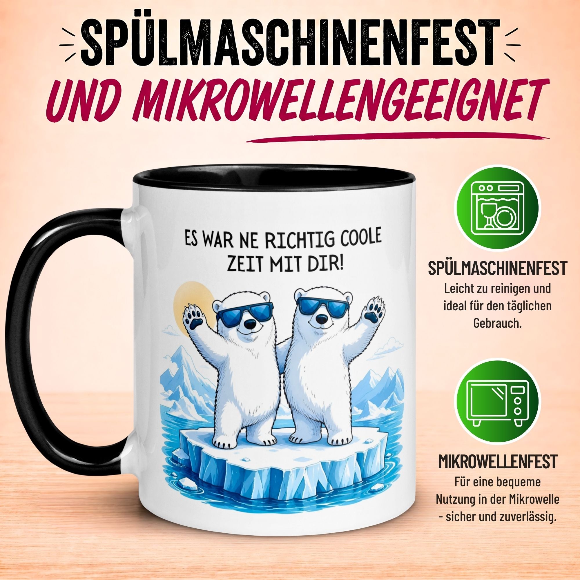 Tasse Abschied – „Es war ne richtig coole Zeit mit dir“ – Abschiedsgeschenk Kollegin/Kollegen