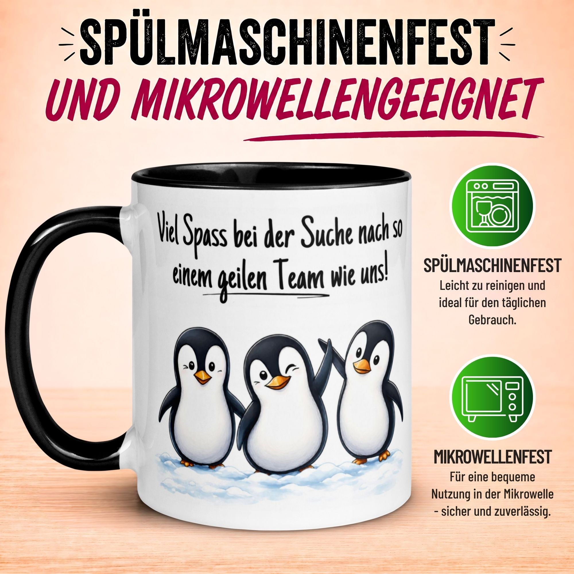 Tasse Abschied – „Viel Spaß bei der Suche“ – Abschiedsgeschenk Kollegin/Kollegen