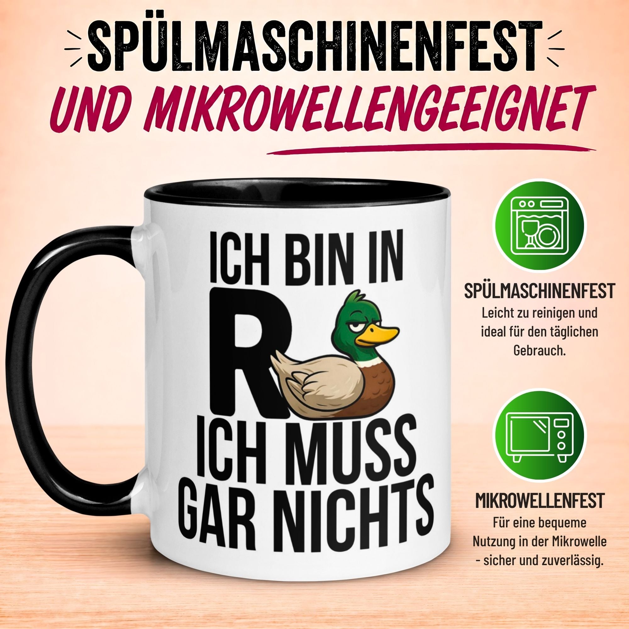 Tasse Rente – „Ich bin in Rente ich muss gar nichts“ – Renteneintritt Geschenk Mann