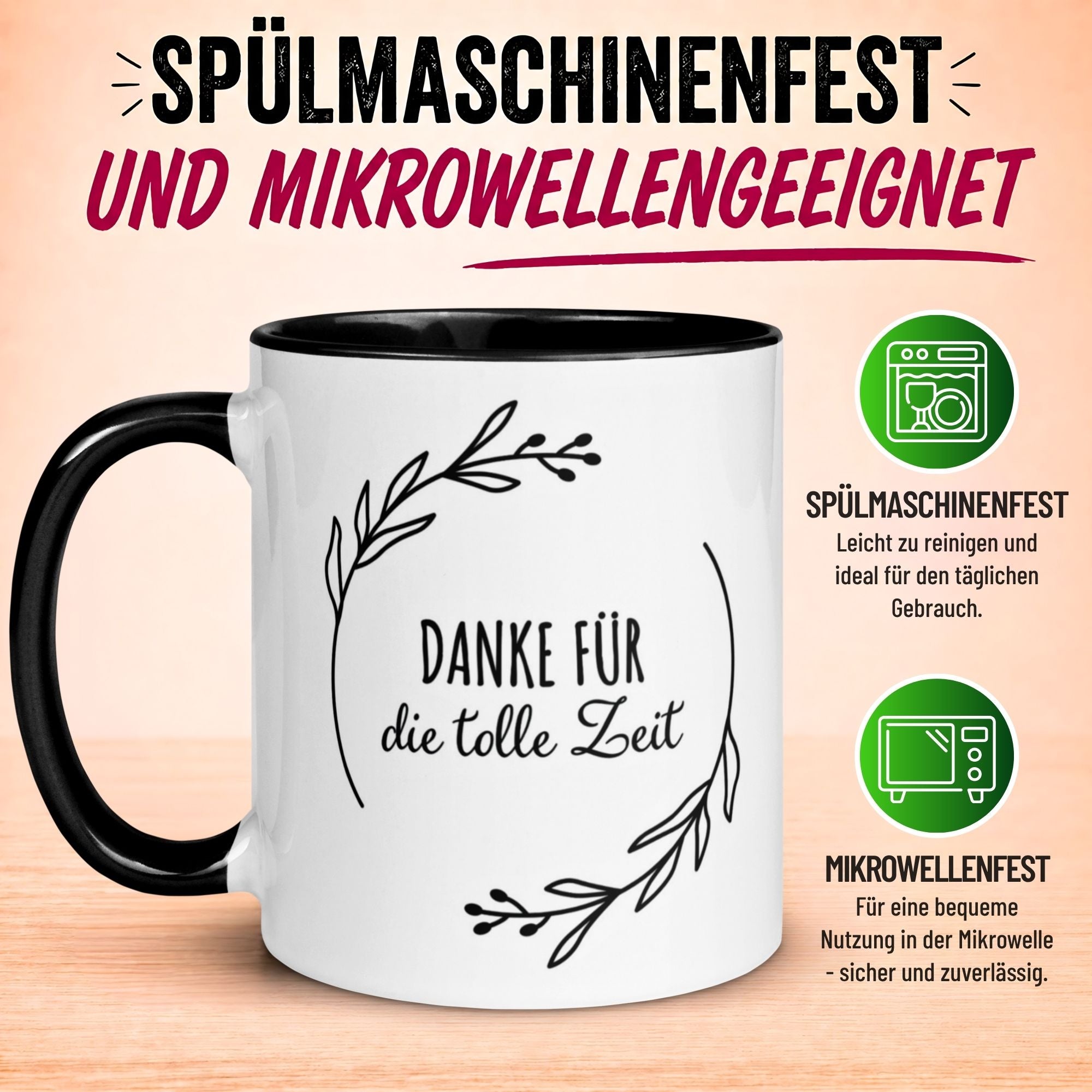 Tasse Danke – „Danke für die tolle Zeit“ – Dankeschön Geschenke Kollegin/Kollege