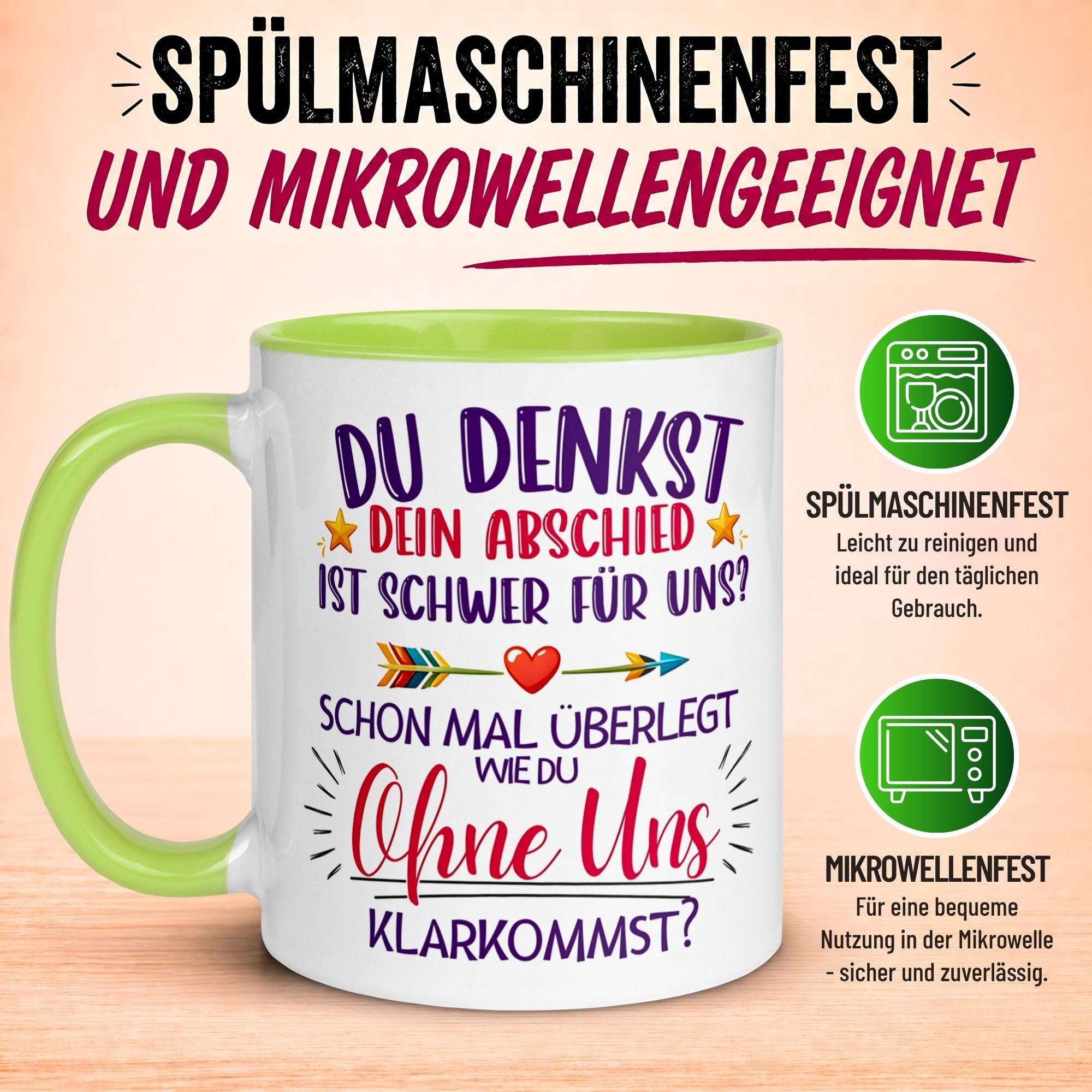 Tasse Abschied – „Du denkst DEIN Abschied ist schwer“ – Abschiedsgeschenk Kollegin