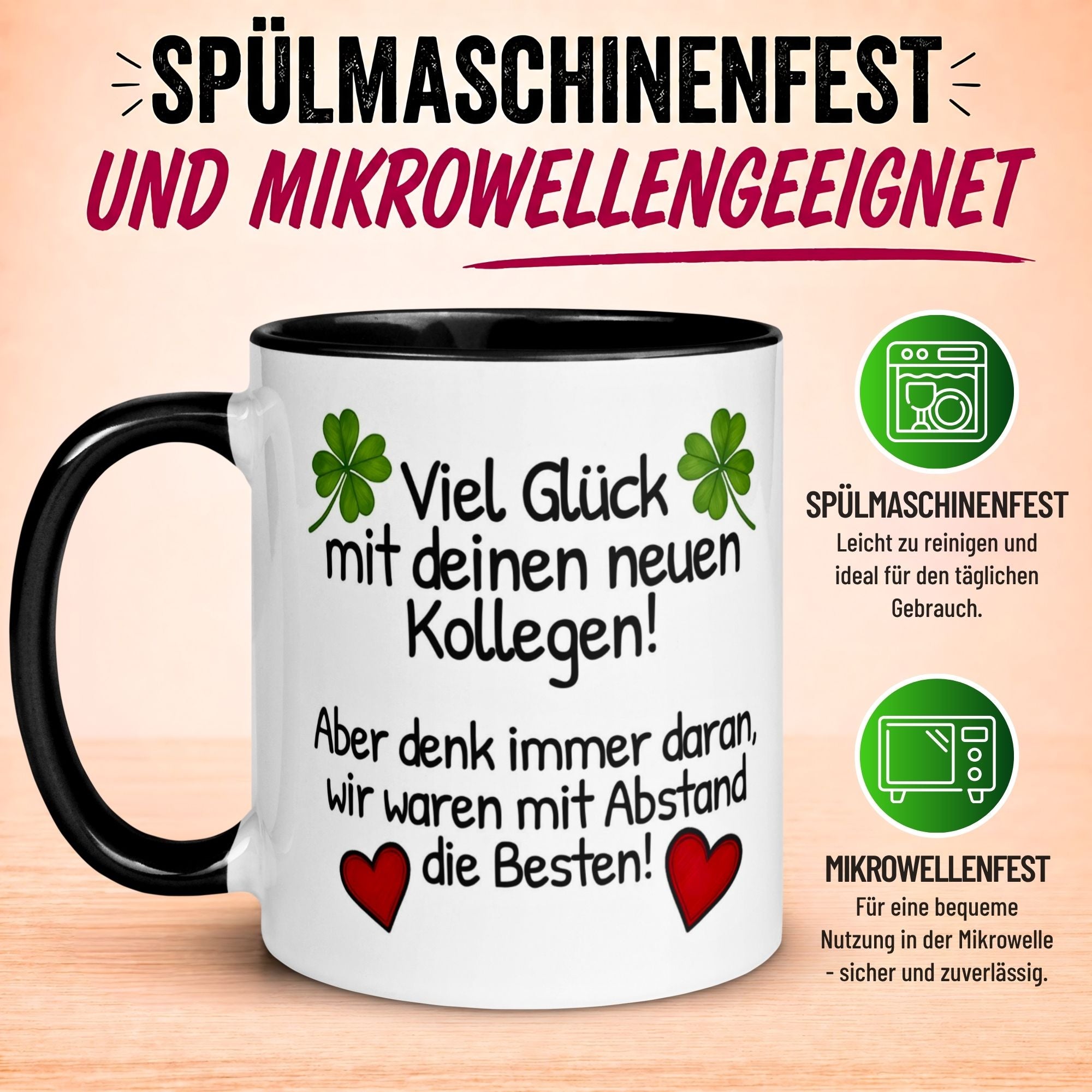Tasse Abschied – „Viel Glück mit deinen neuen Kollegen“ – Abschiedsgeschenk Kollegen