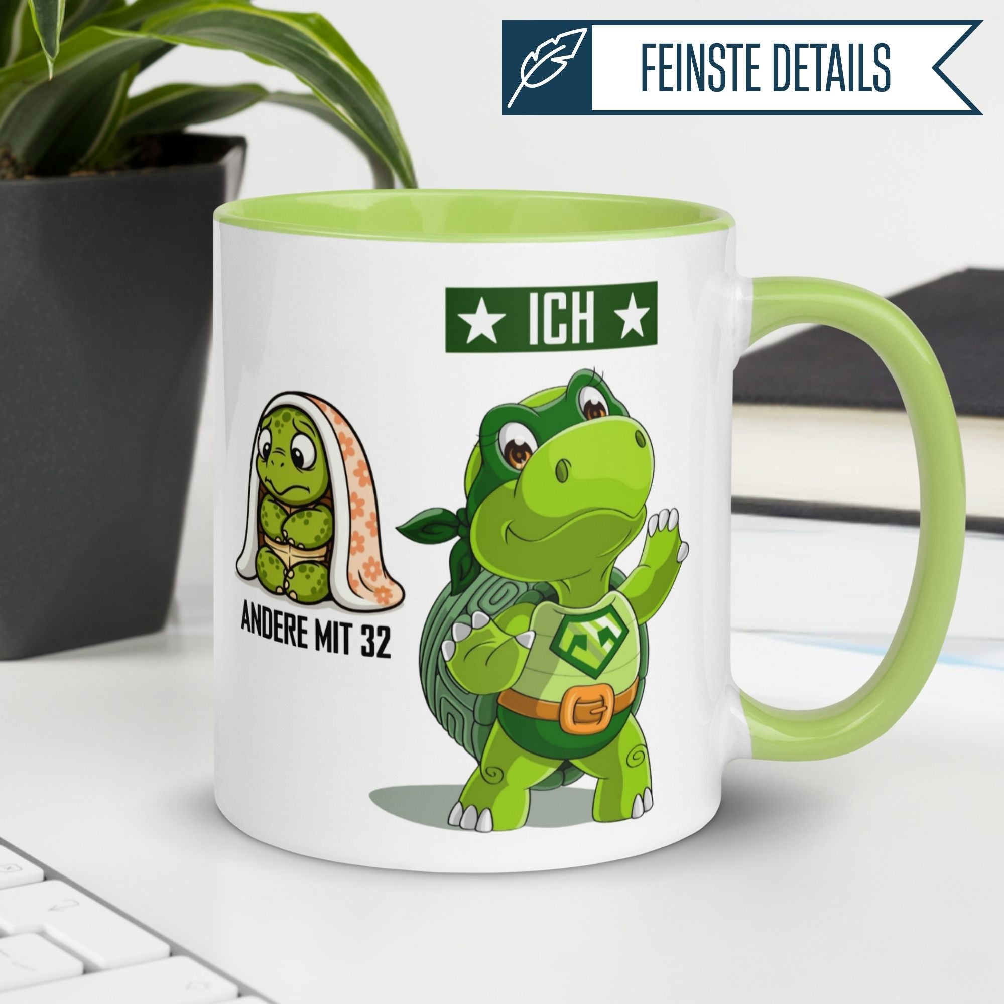 Momentals® Tasse 32. Geburtstag | Schildkröte & Spruch | Andere mit 32 und Ich