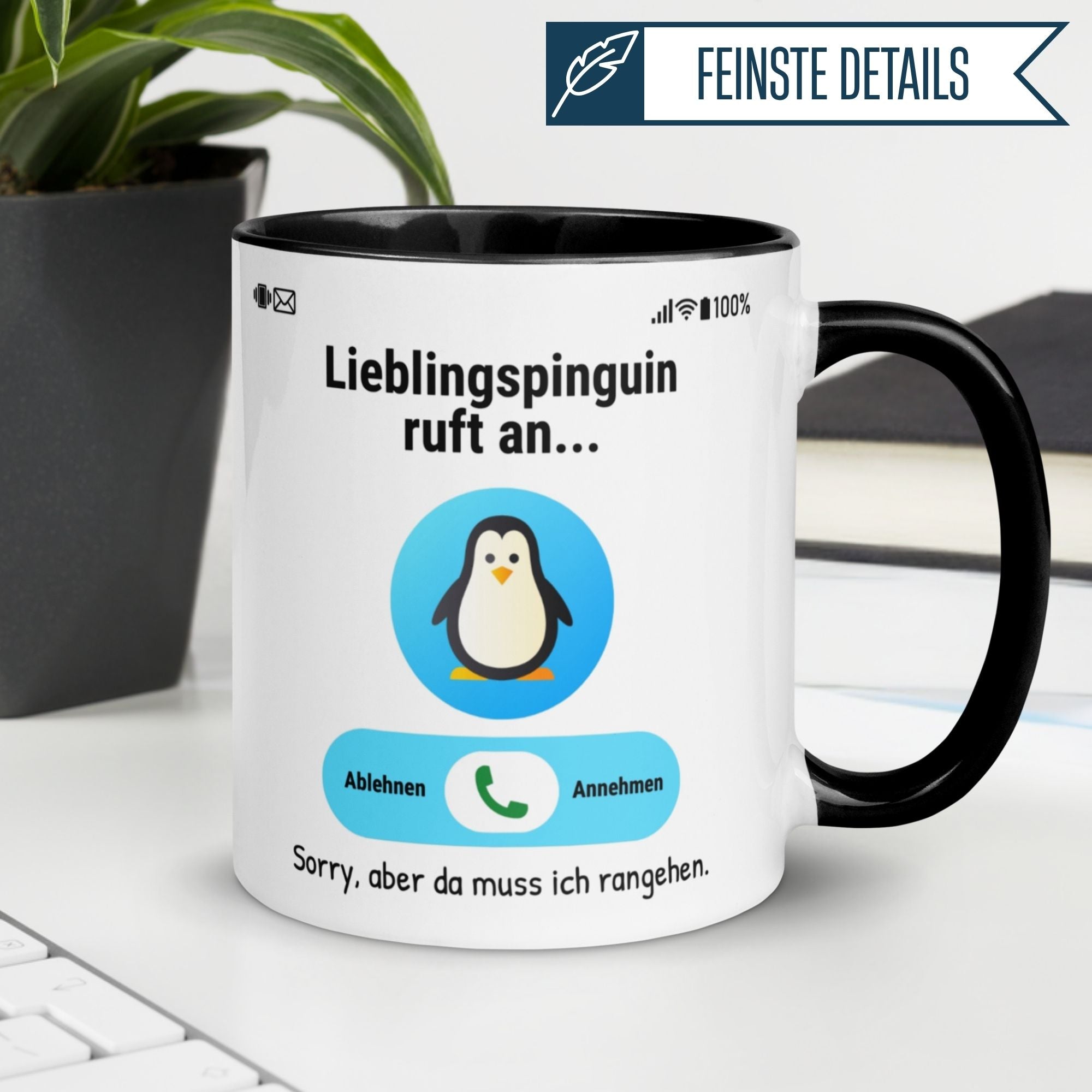 Tasse Pinguin – „Lieblingspinguin ruft an“ – lustiges Geschenk zum Jahrestag