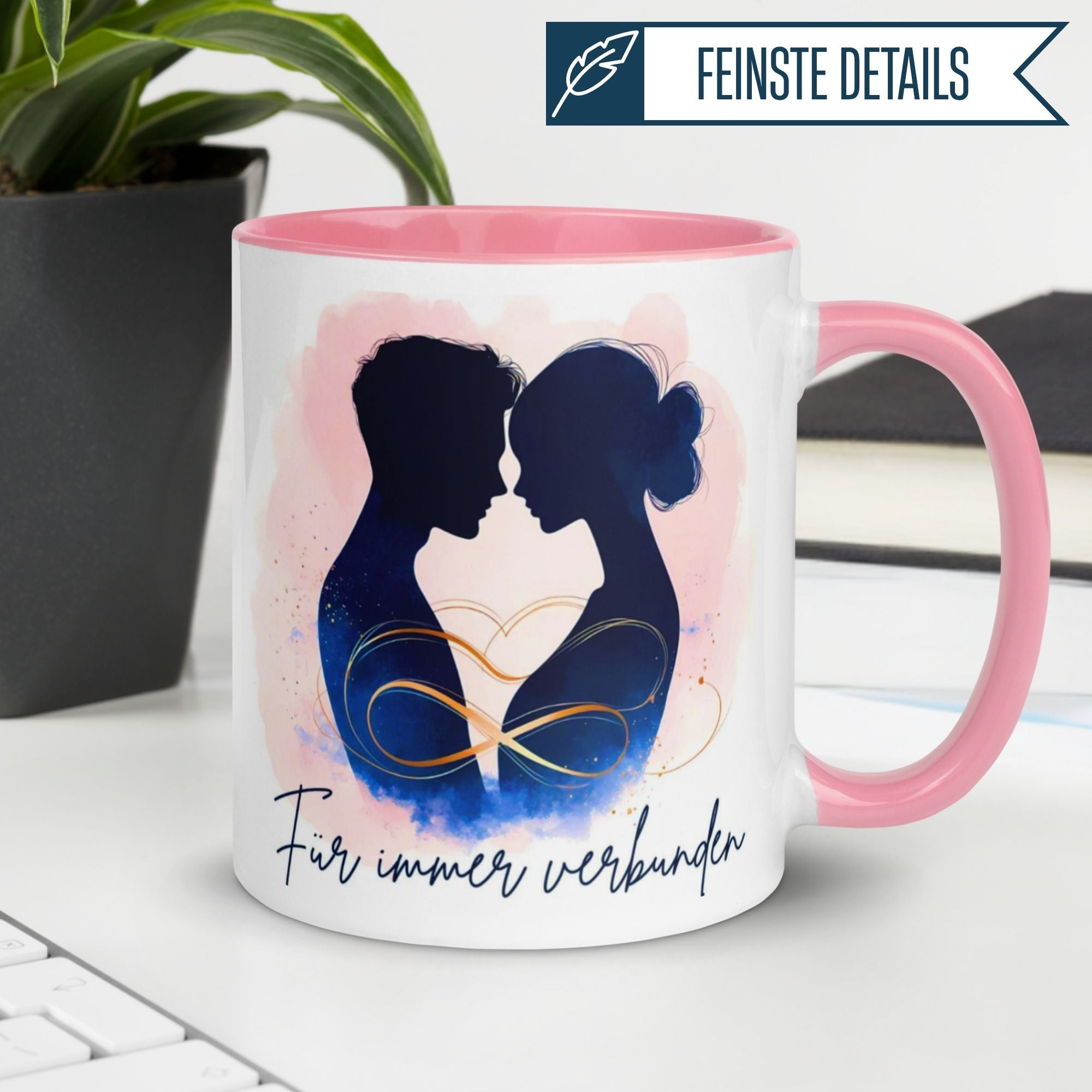 Momentals® Tasse Liebe | Paar & Silhouette | Für immer verbunden