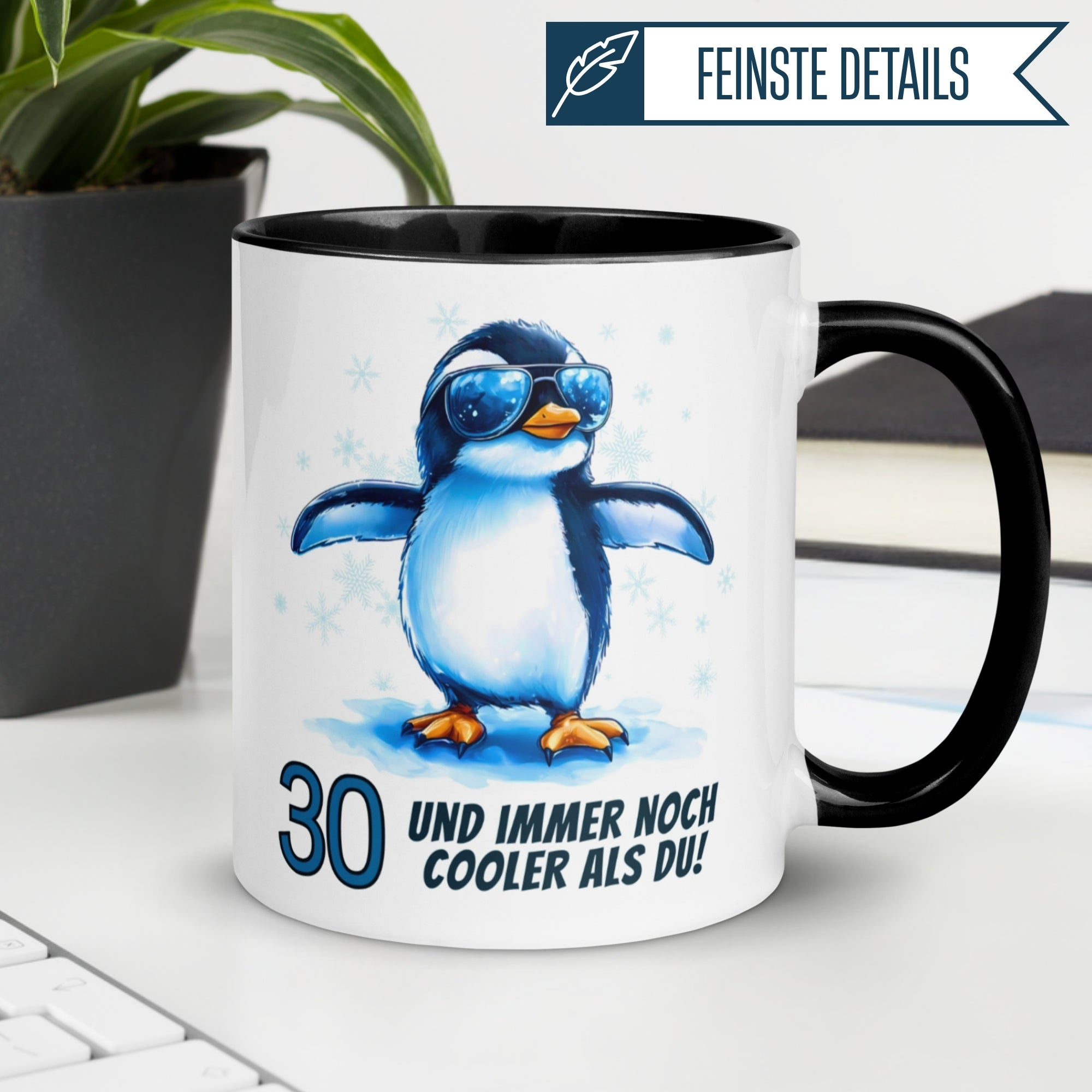 Momentals® Tasse 30. Geburtstag | Pinguin & Spruch | 30 und immer noch cooler als du