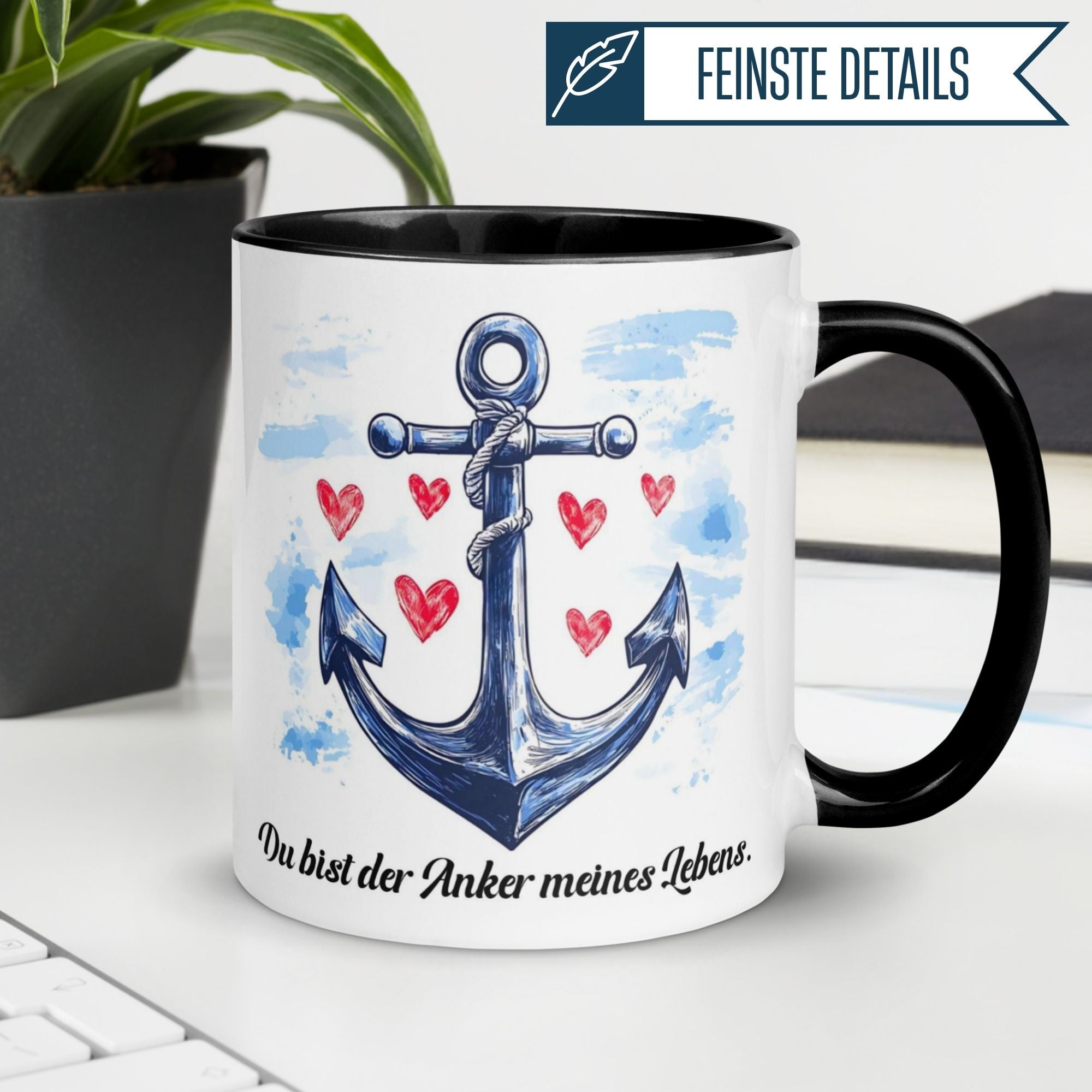 Momentals® Tasse Liebe | Anker & Herz | Du bist der Anker meines Lebens