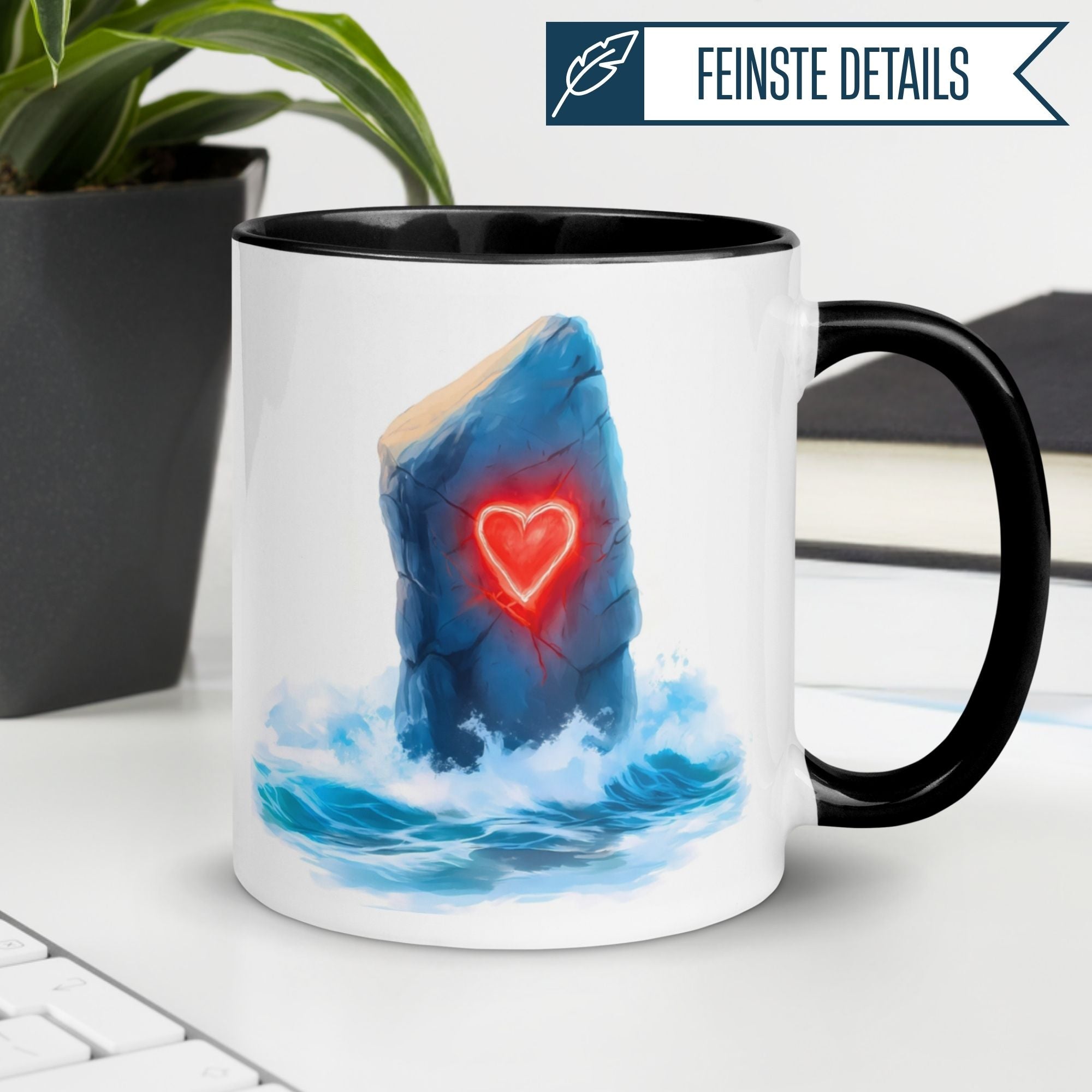 Momentals® Tasse Liebe | Felsen & Herz | Du bist mein Fels in der Brandung