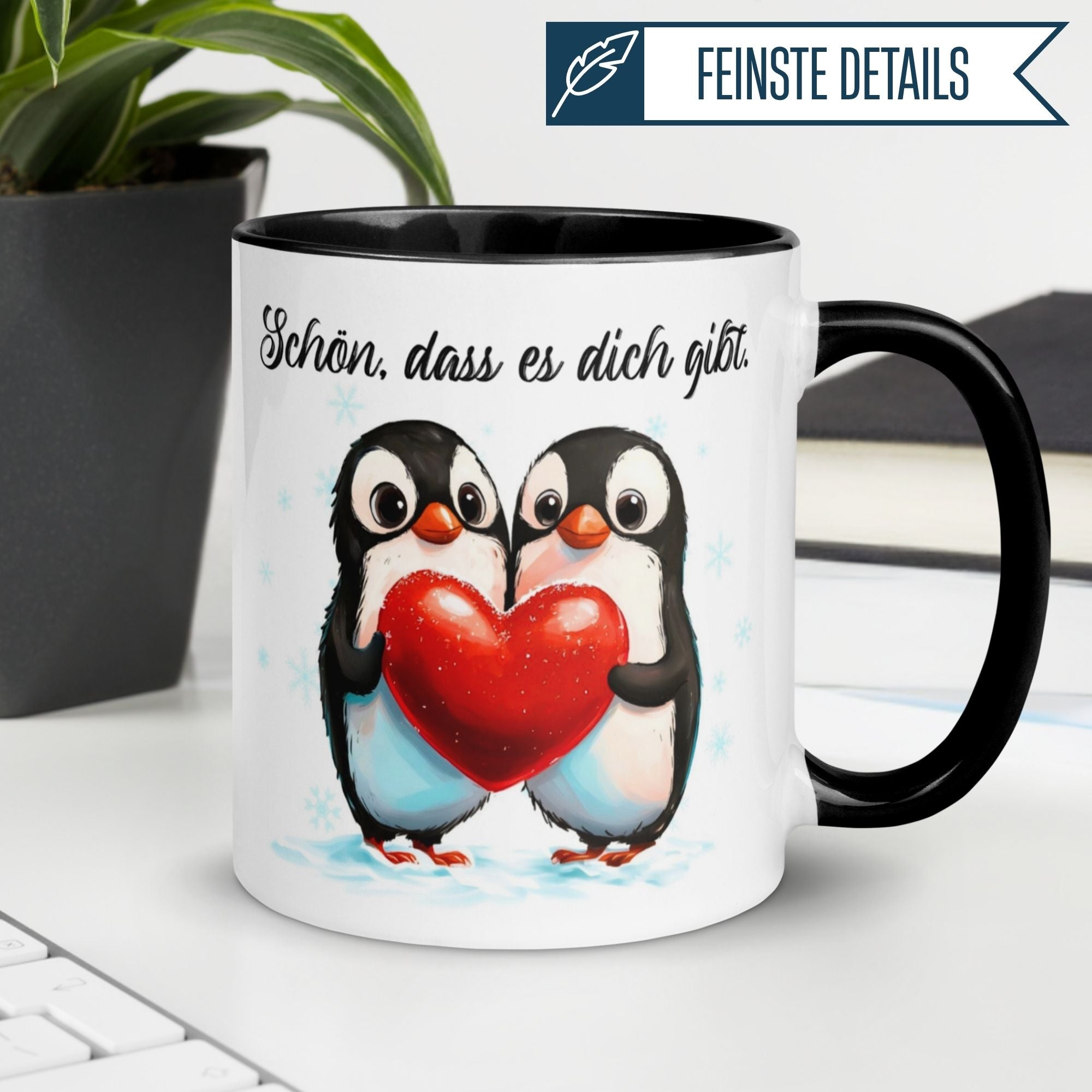 Momentals® Tasse mit Pinguinen und Herz: "Schön, dass es dich gibt!"
