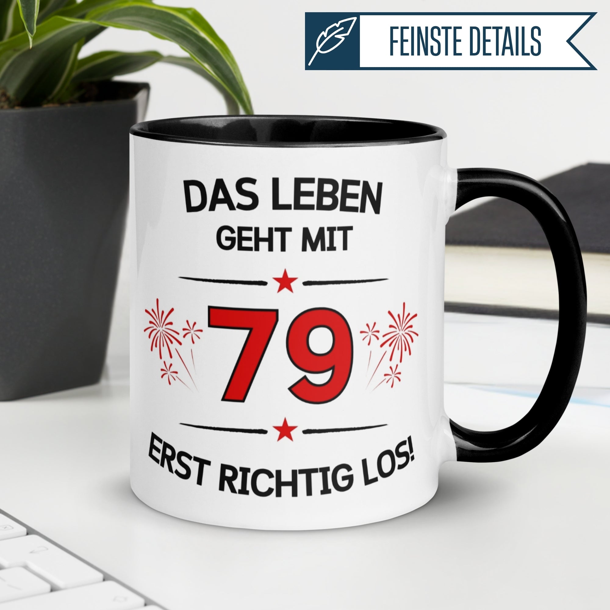 Tasse 79. Geburtstag Mann Frau – „Das Leben geht mit 79 erst Los“ – Geschenk zum Geburtstag Männer Frauen