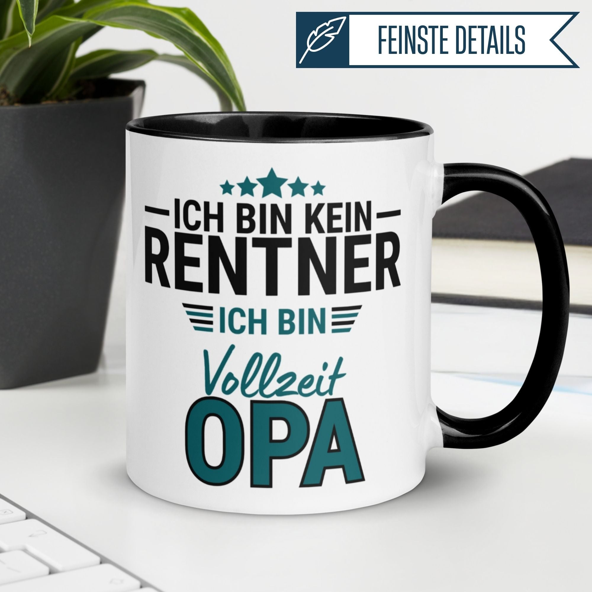 Tasse Rentner – „Ich bin kein Rentner ich bin Vollzeit Opa“ – Geschenk Rente Mann