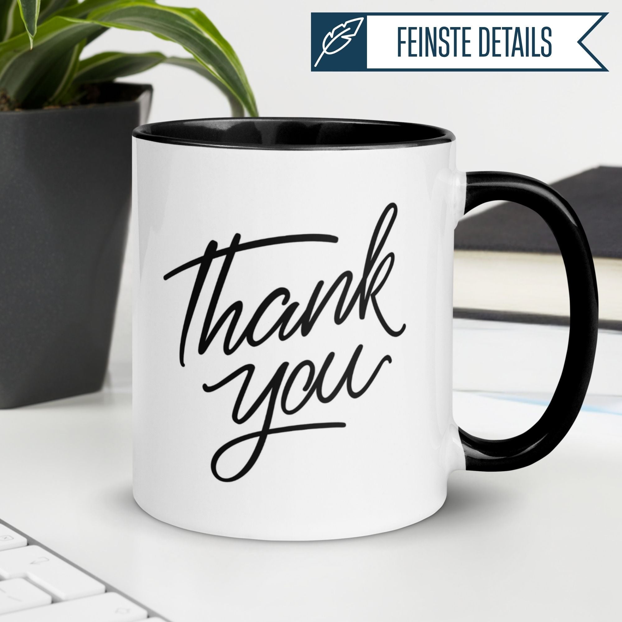 Momentals® Tasse Dankeschön mit stilvollem Schriftzug "Thank you" für Wertschätzung im Alltag