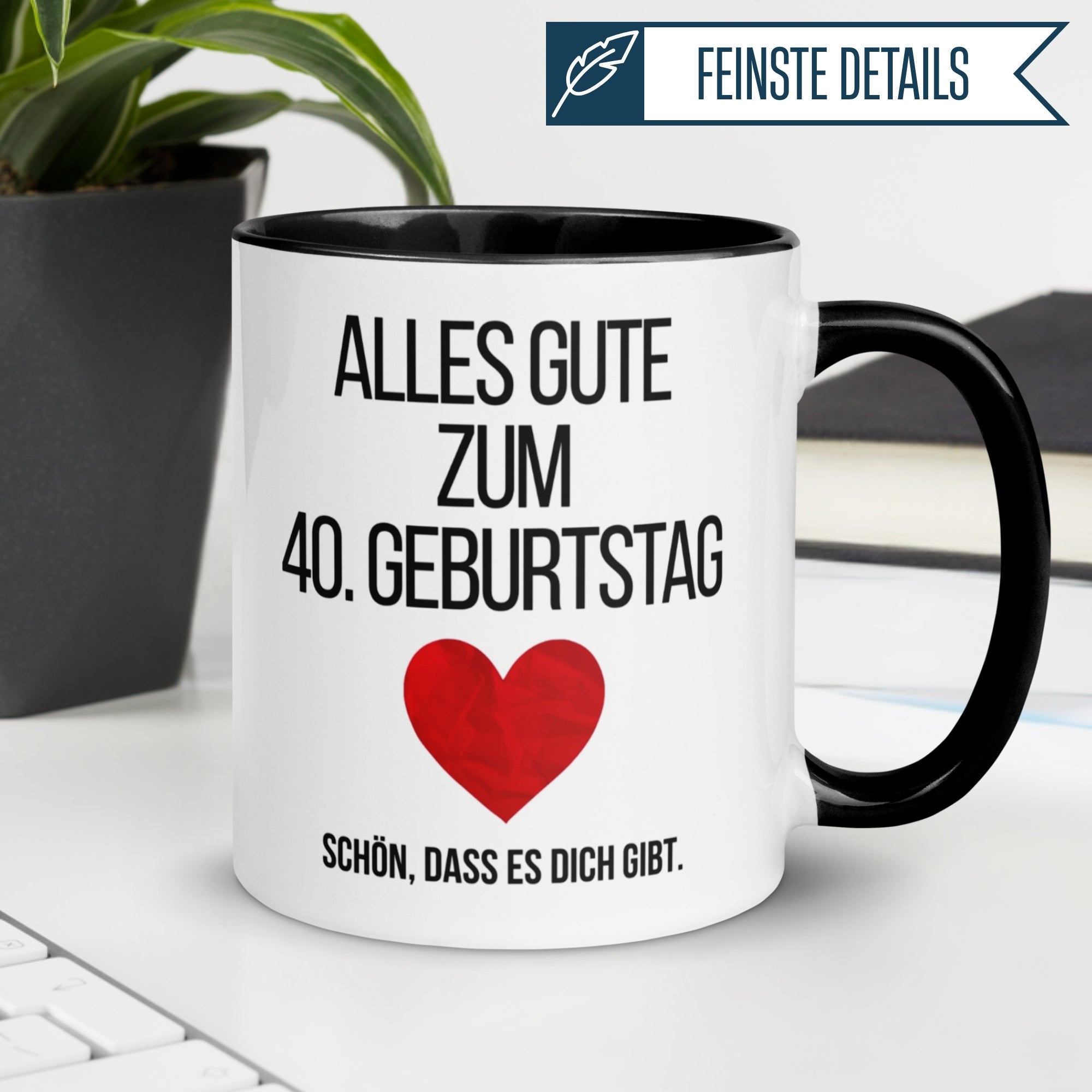 Momentals® Tasse 40. Geburtstag | Modern & Spruch | Alles Gute zum Geburtstag