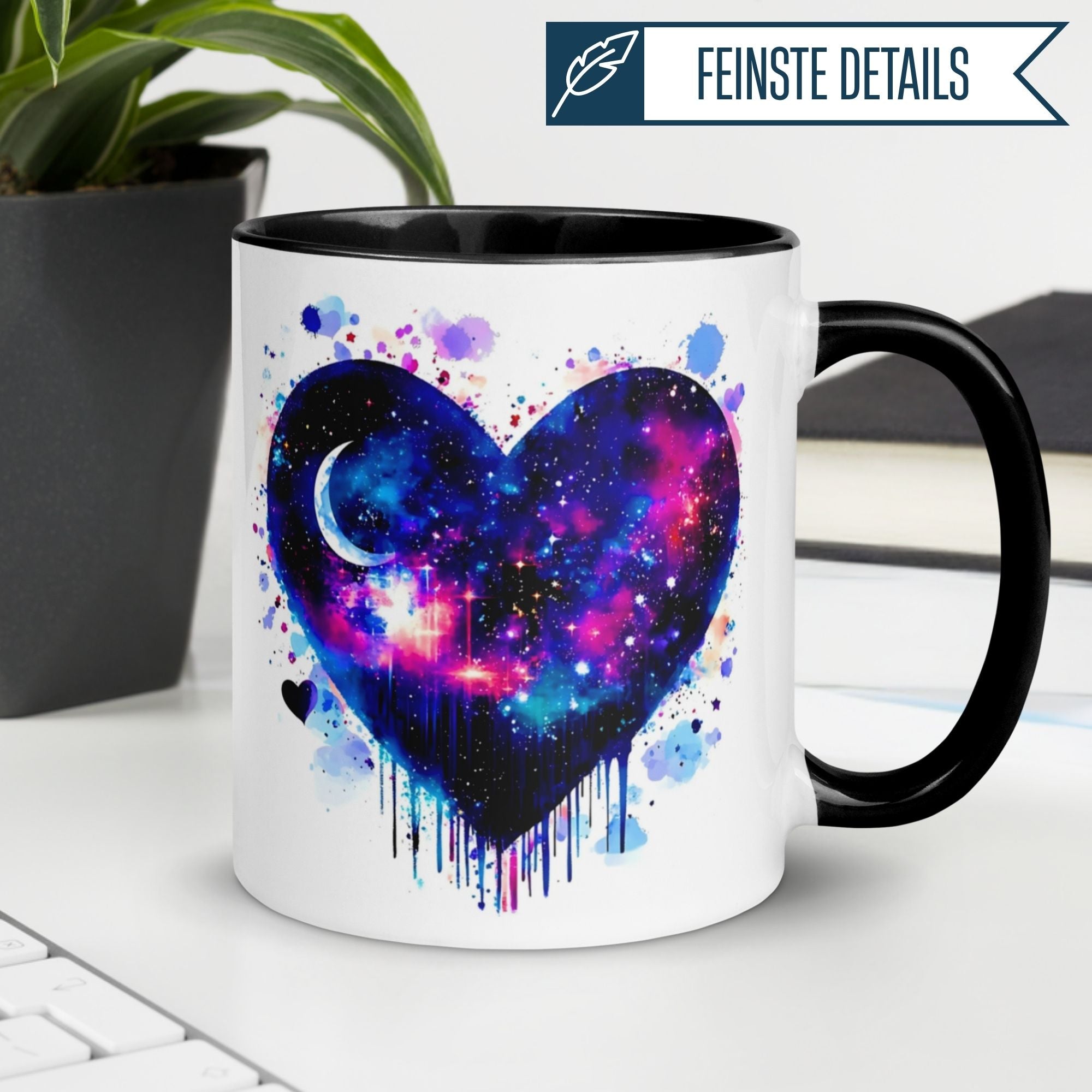 Momentals® Tasse Liebe | Herz & Galaxie | Liebe bis in die Sterne