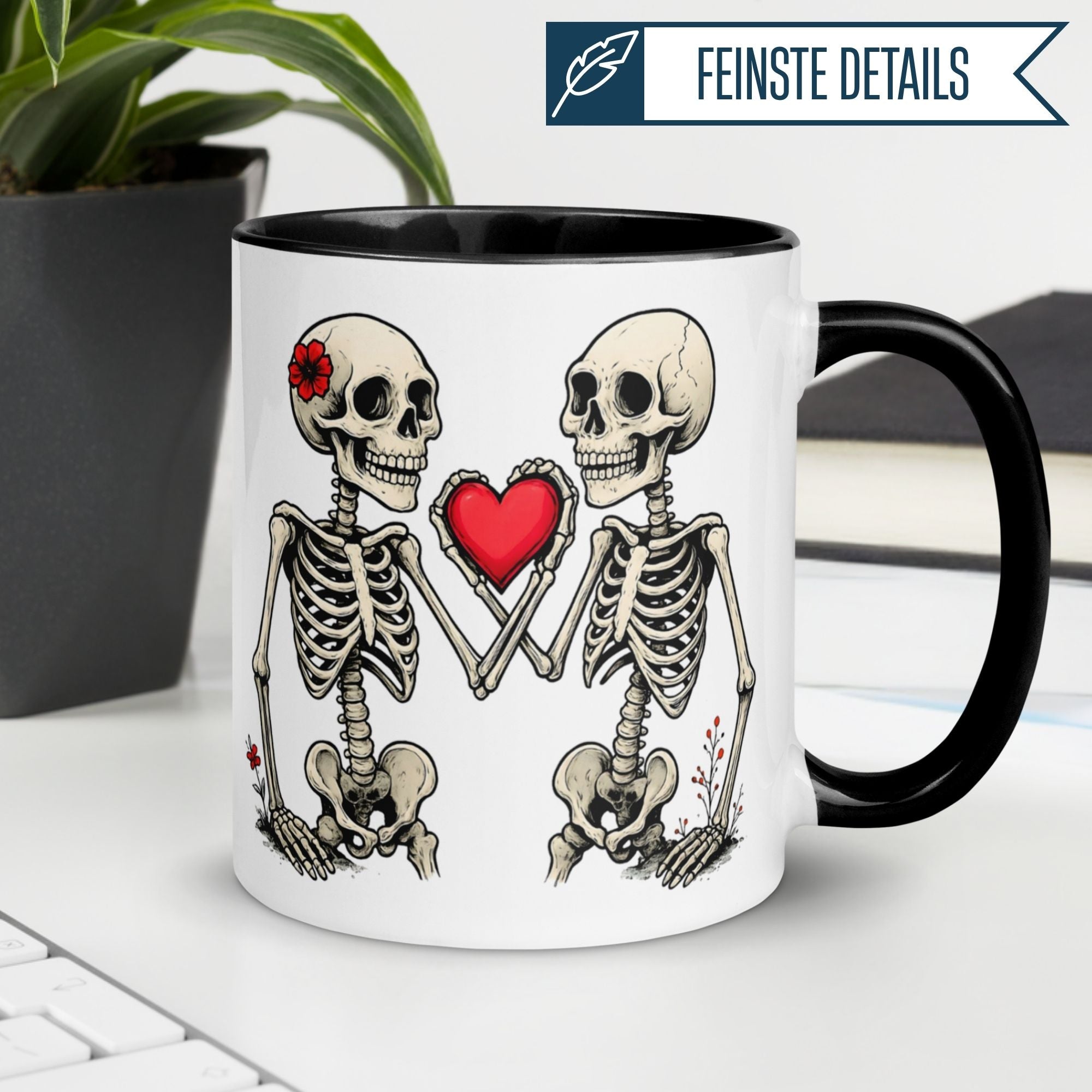 Momentals® Tasse Liebe | Skelett & Spruch | Meine Liebe zu dir ist grenzenlos