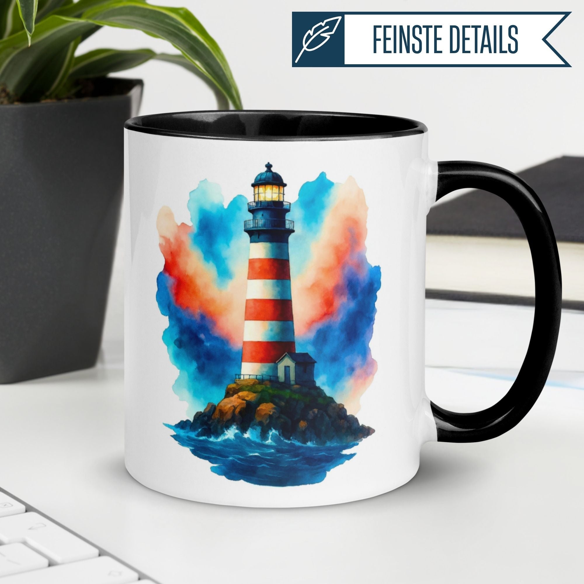 Momentals® Tasse Liebe | Leuchtturm & Herz | Du bringst mich immer wieder nach Hause