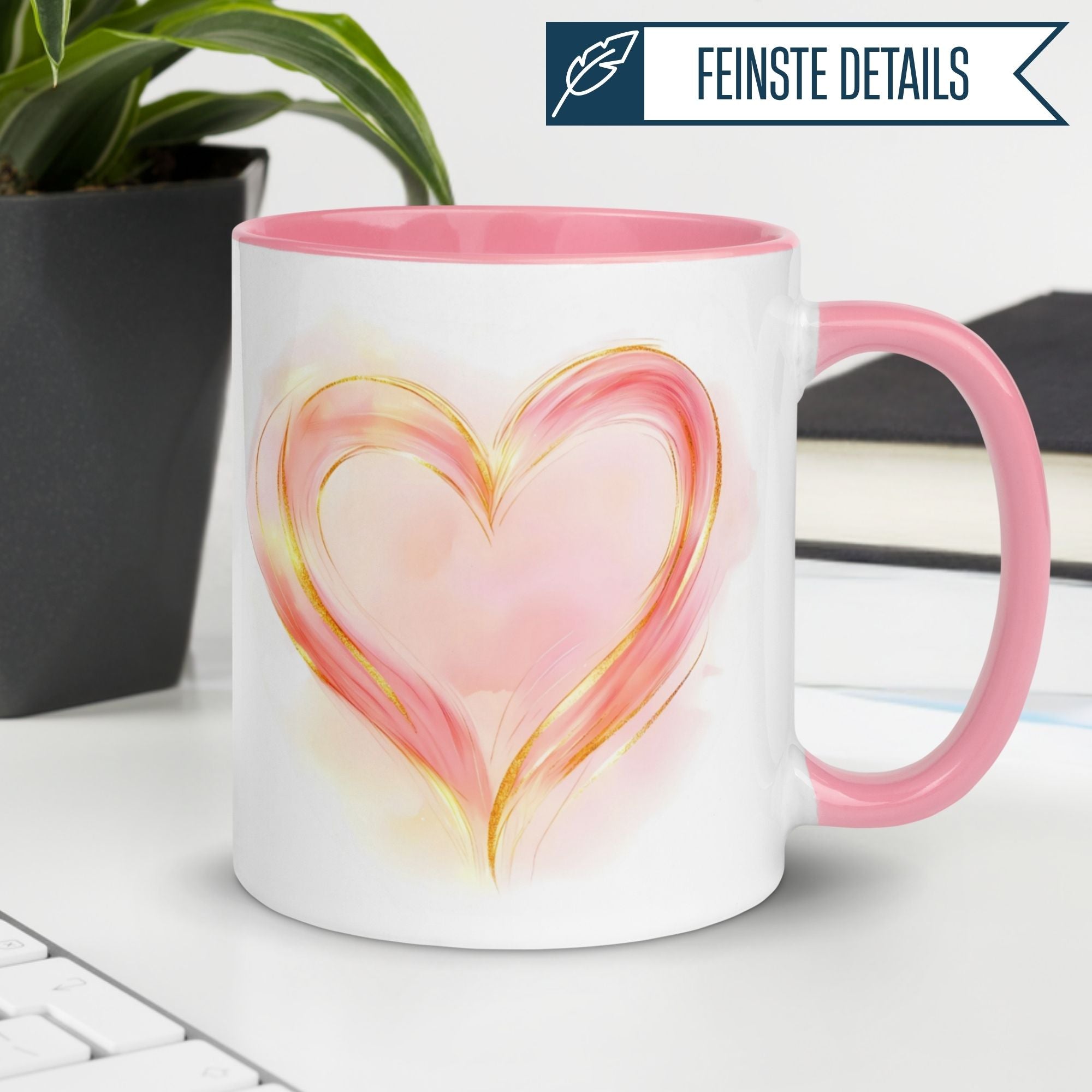 Momentals® Tasse Liebe | Herz & Aquarellstil | Sanfte Liebe
