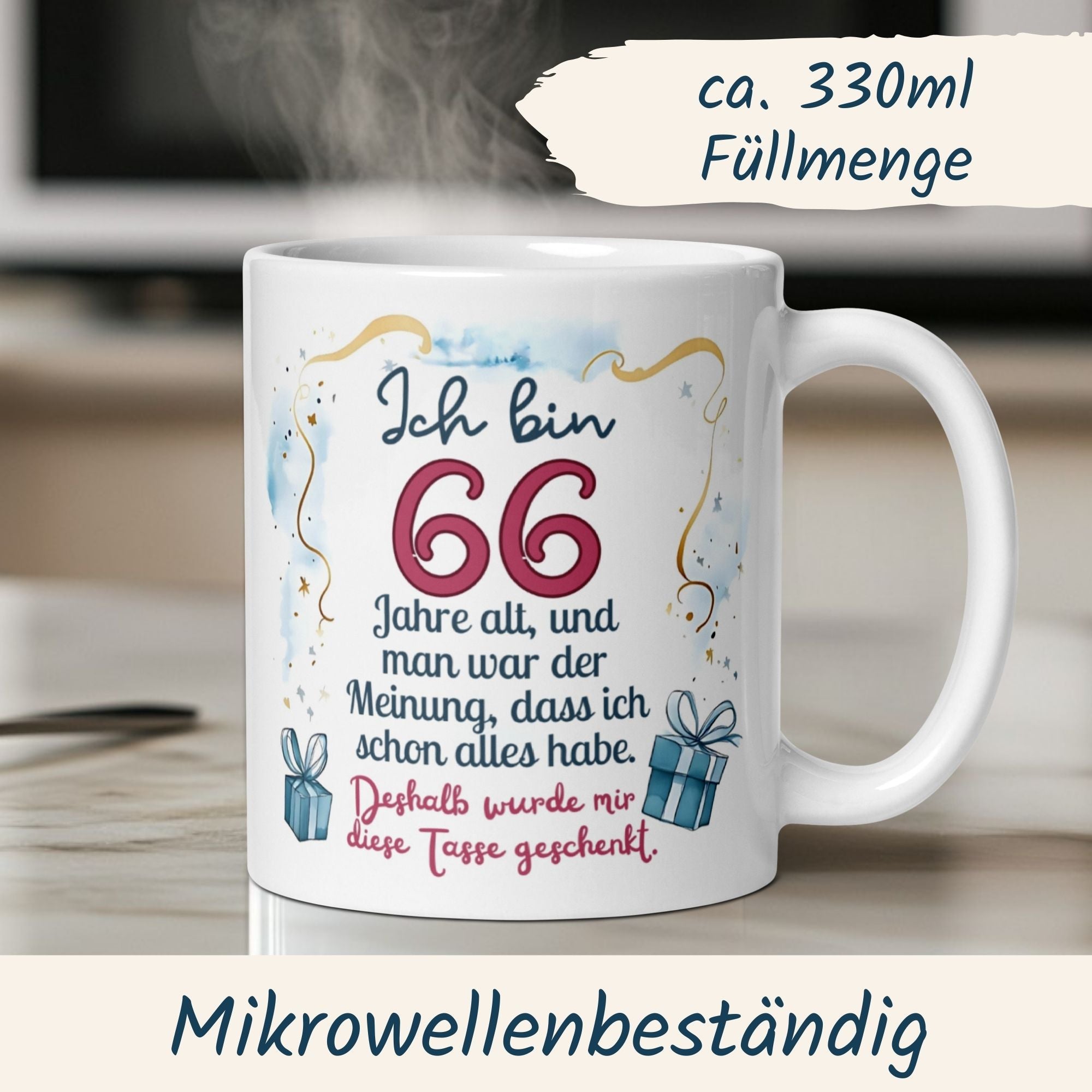 Momentals® Tasse 66. Geburtstag | Humorvoll & Spruch | Man war der Meinung ich hab schon alles • Momentals