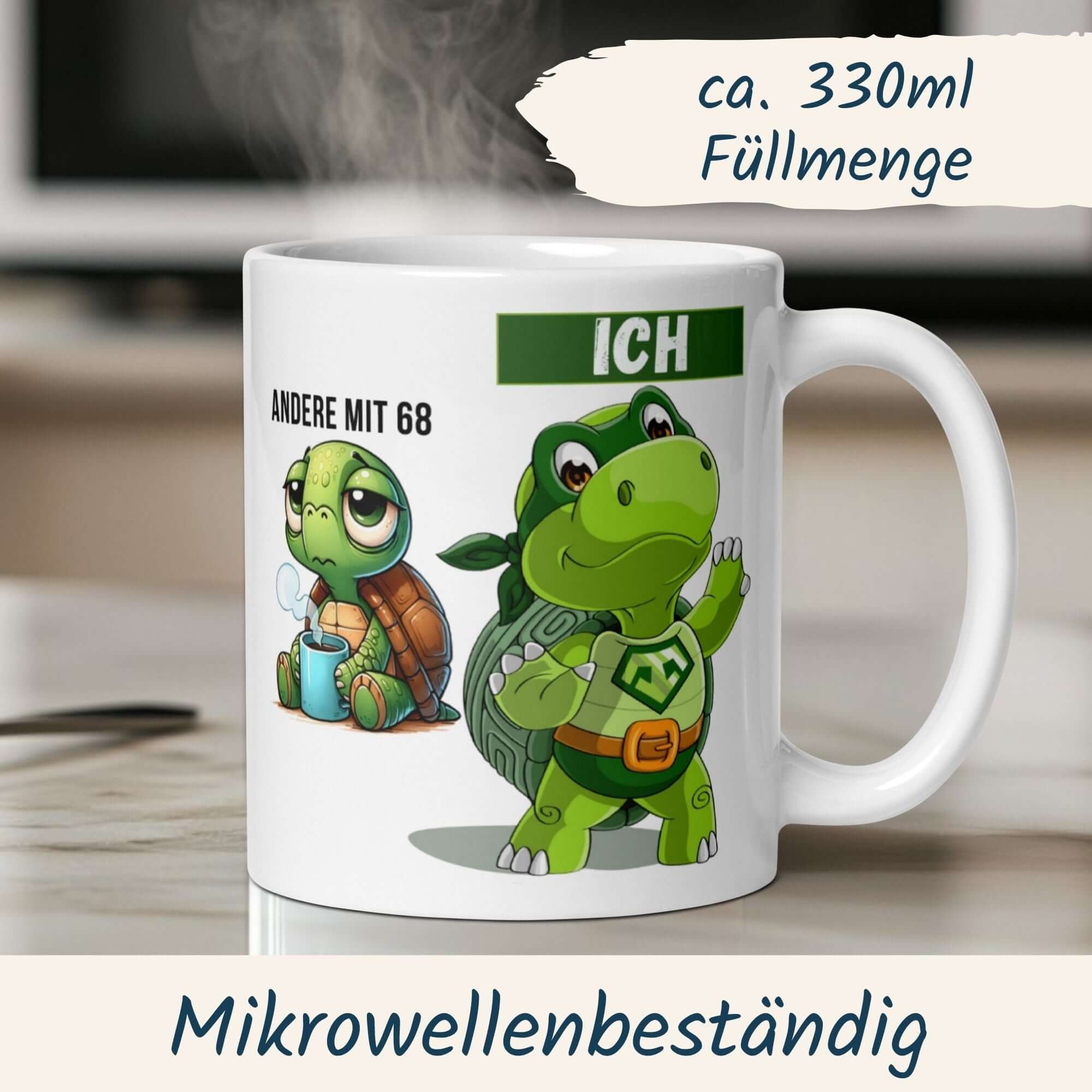 Momentals® Tasse 68. Geburtstag | Schildkröte & Spruch | Andere mit 68 und Ich • Momentals