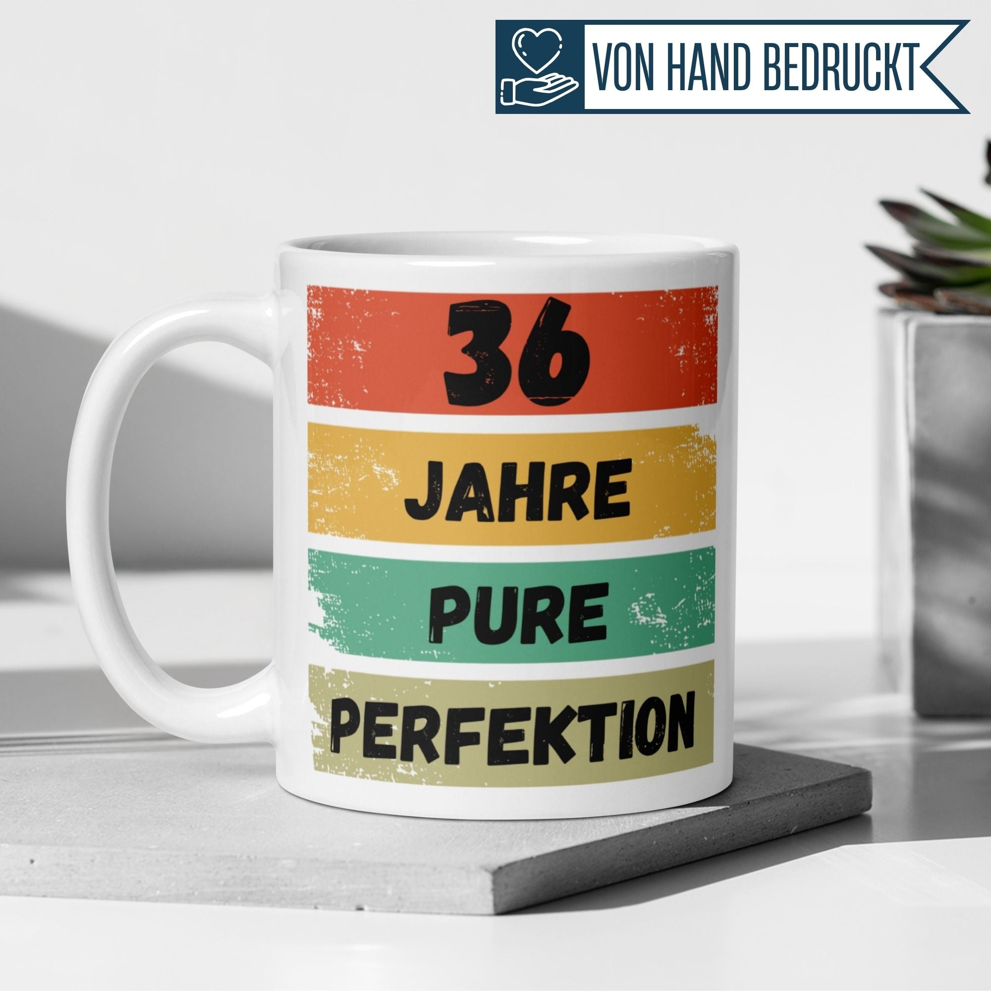 Momentals® Tasse 36. Geburtstag | Vintage & Spruch | 36 Jahre Pure Perfektion • Momentals