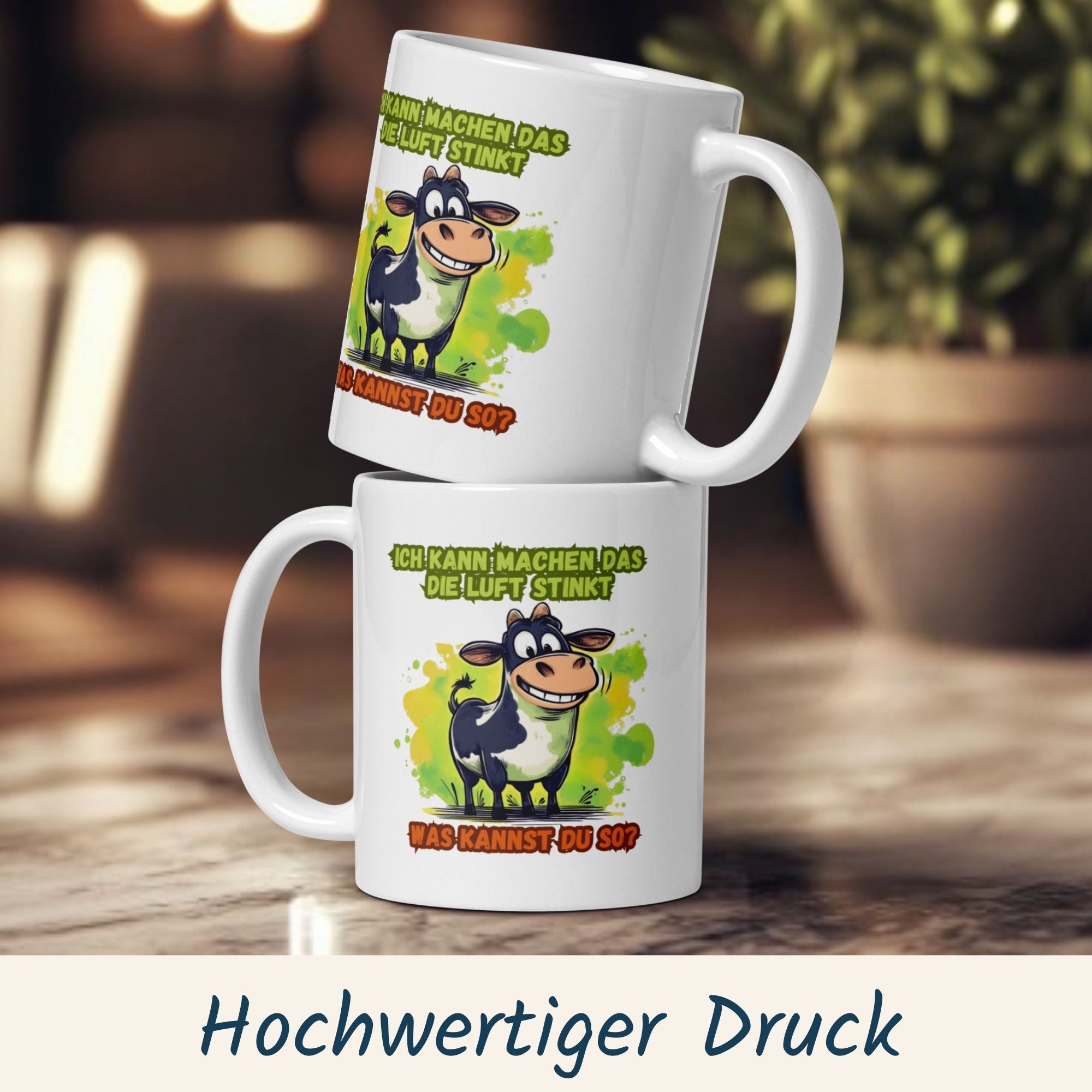 Momentals® Tasse | Kuh & Spruch | Ich kann machen dass die Luft stinkt - was kannst du so • Momentals
