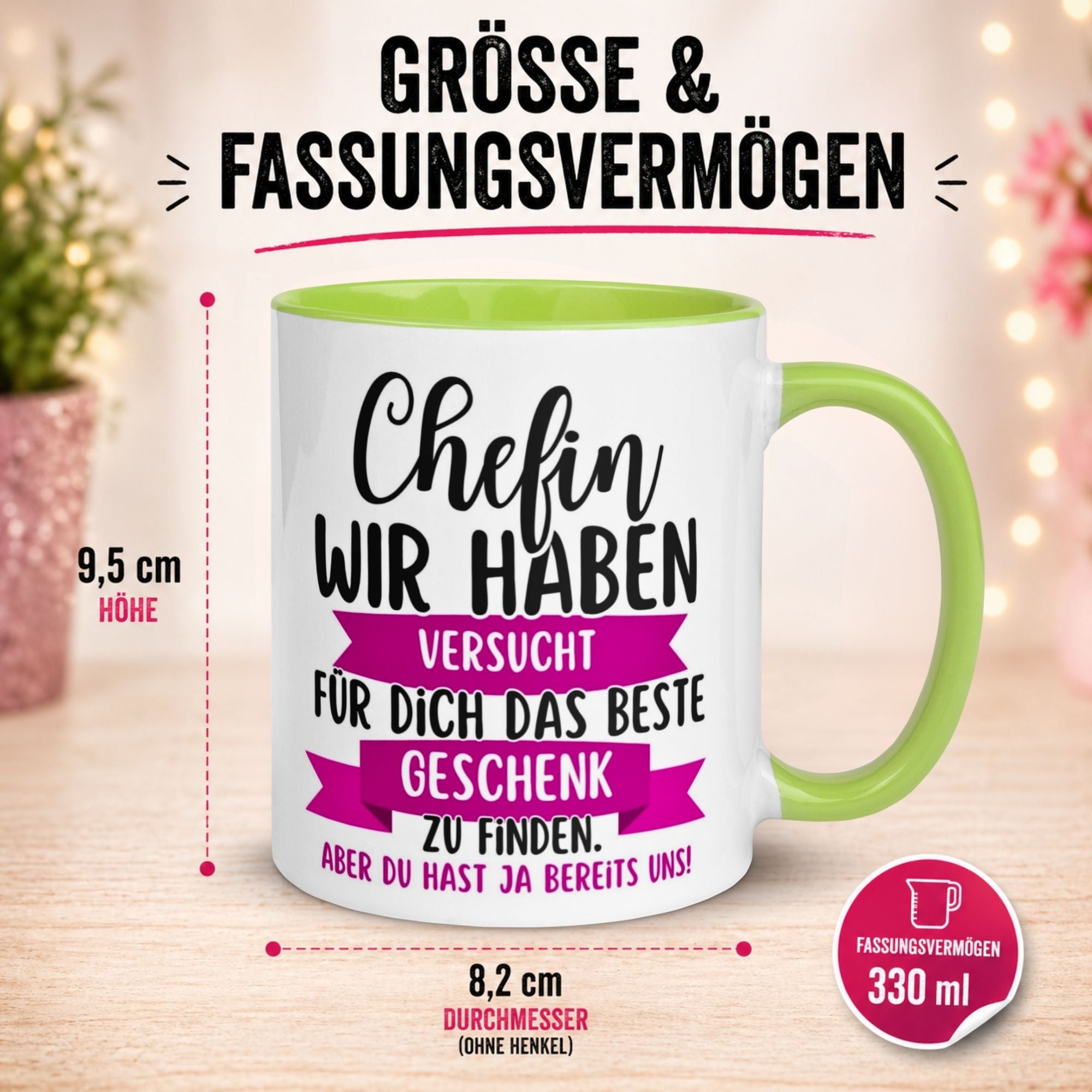 Tasse Chefin – „Wir haben es wirklich versucht“ – Geschenk Becher Chefin