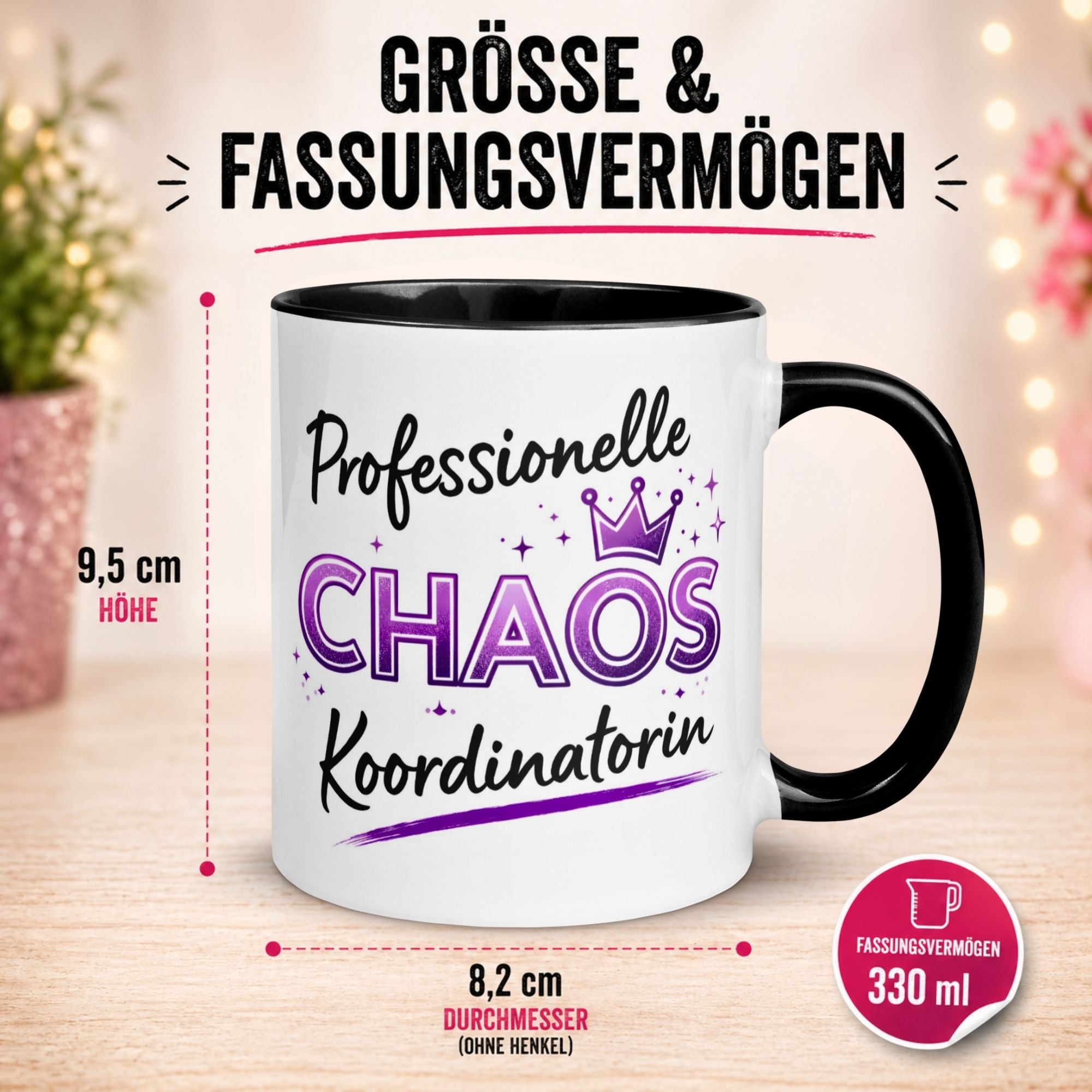 Tasse Kollegin – „Professionelle Chaos Koordinatorin“ – Geschenk Beste Arbeitskollegin