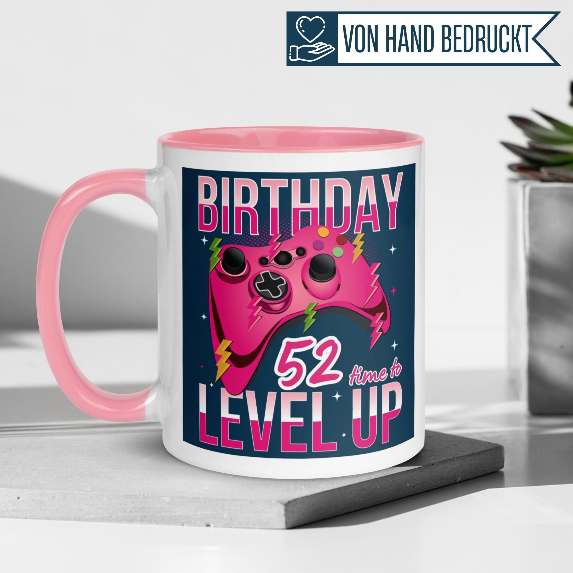 Momentals® Tasse 52. Geburtstag | Gaming & Spruch | Gamerin – Time to Level Up mit 52