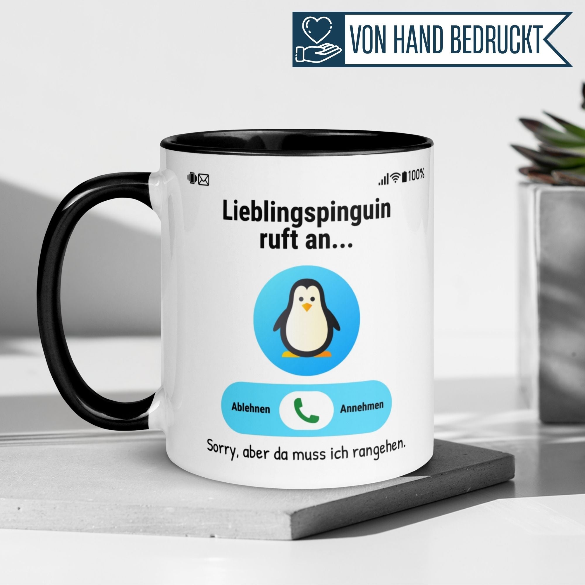 Tasse Pinguin – „Lieblingspinguin ruft an“ – lustiges Geschenk zum Jahrestag