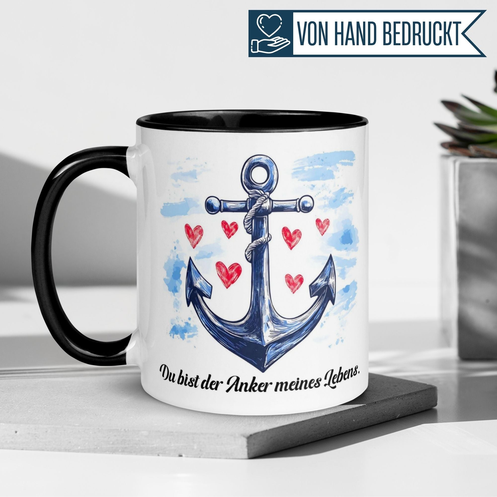 Momentals® Tasse Liebe | Anker & Herz | Du bist der Anker meines Lebens