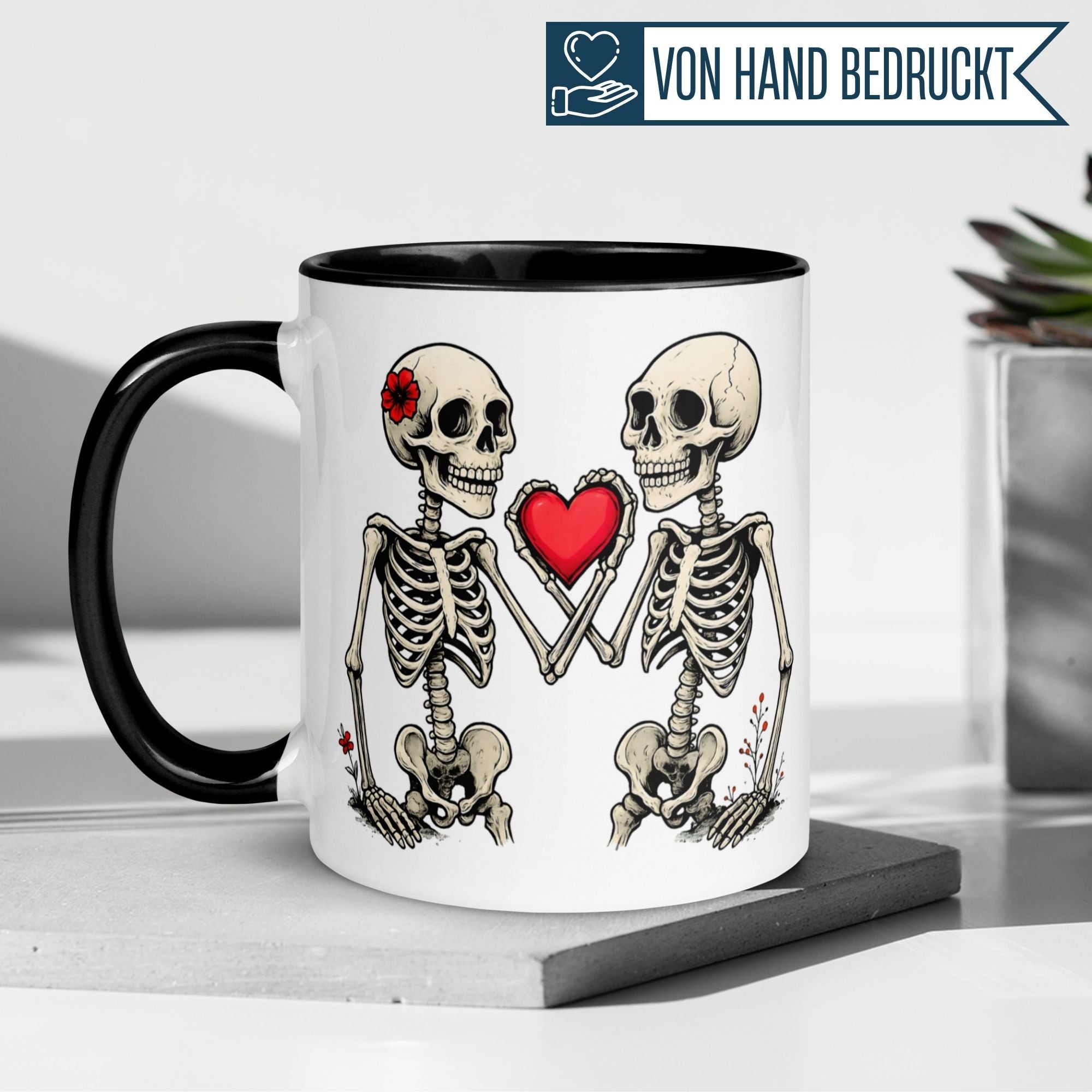 Momentals® Tasse Liebe | Skelett & Spruch | Meine Liebe zu dir ist grenzenlos