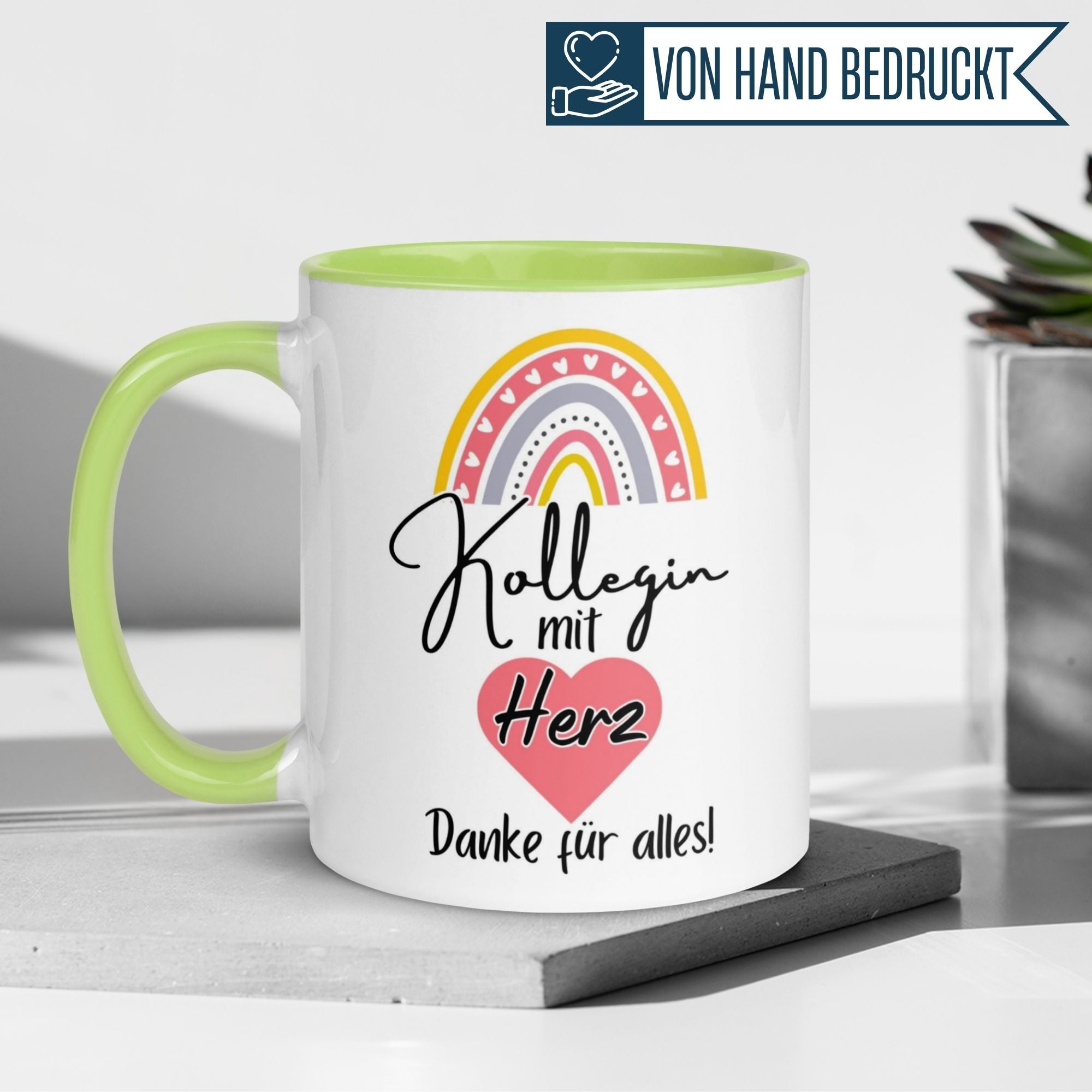 Momentals® Tasse Kollegin | Herz & Spruch | Kollegin mit Herz - Danke für alles