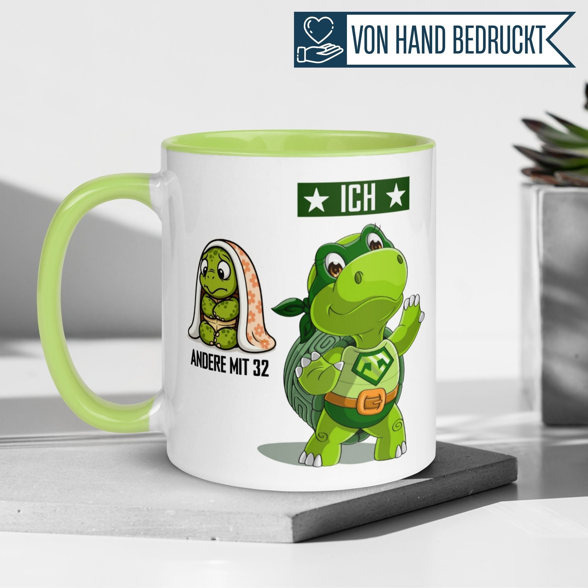 Momentals® Tasse 32. Geburtstag | Schildkröte & Spruch | Andere mit 32 und Ich