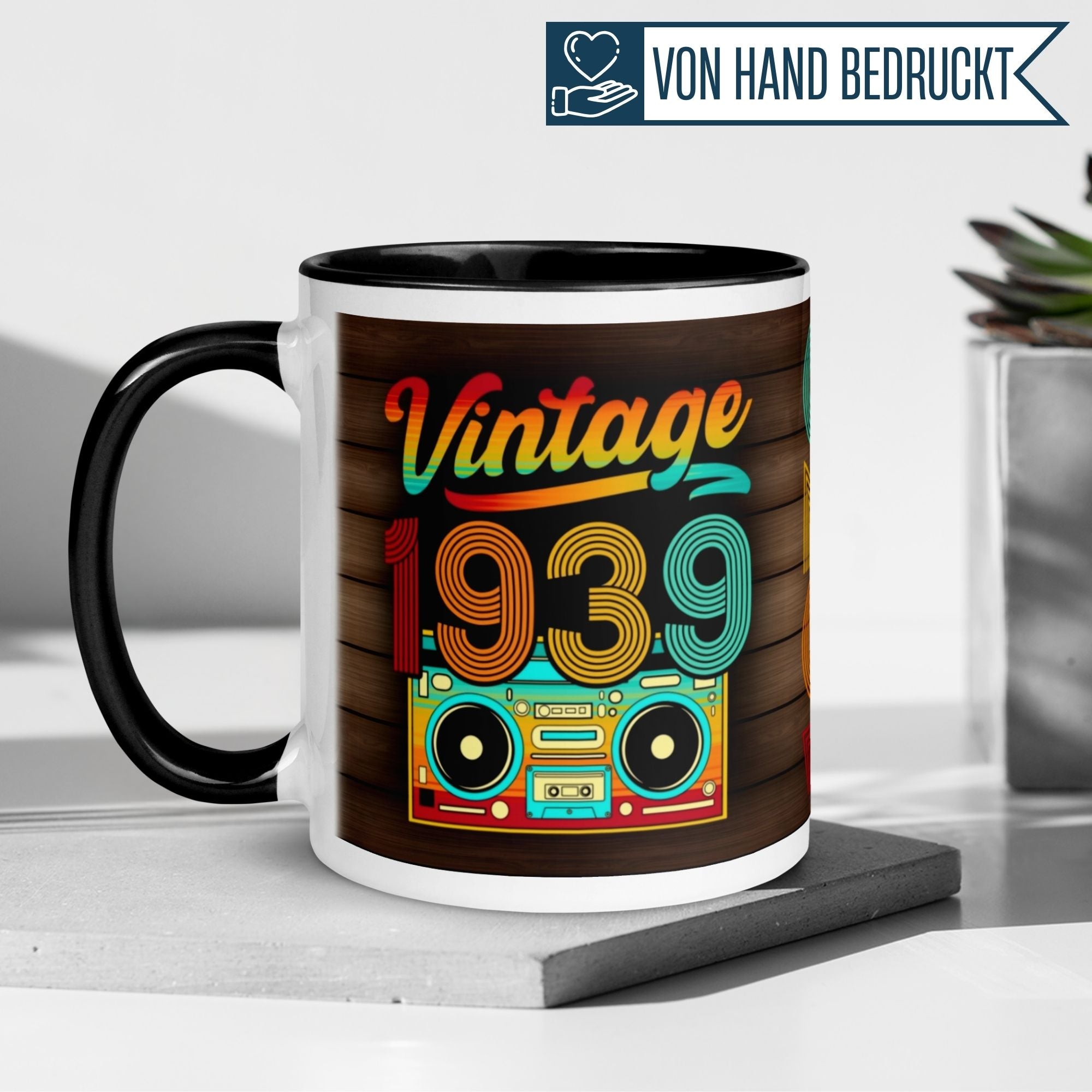 Momentals® Tasse 86. Geburtstag | Retro & Zahl | Vintage 1939