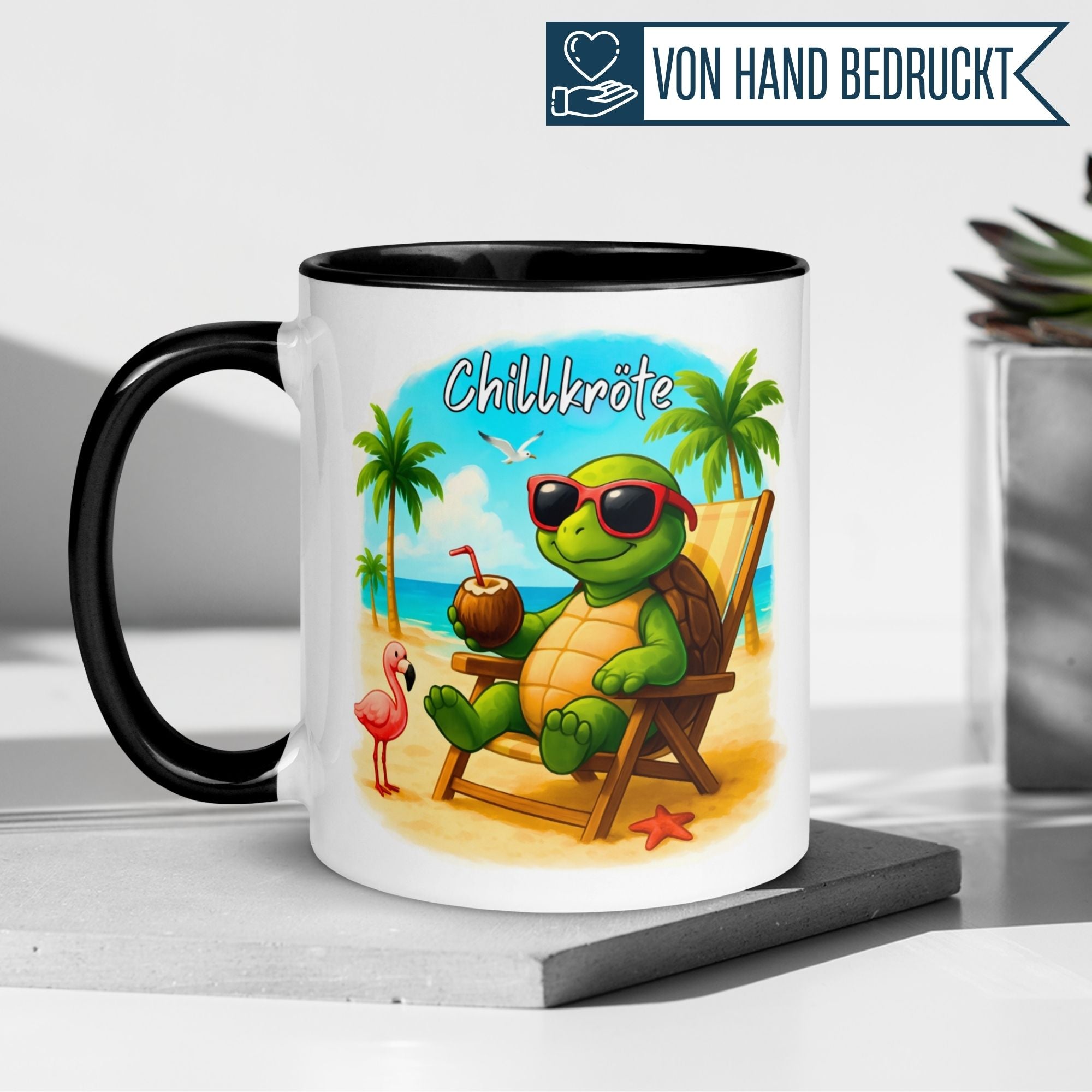 Schildkröte Tasse | Chillkröte am Strand