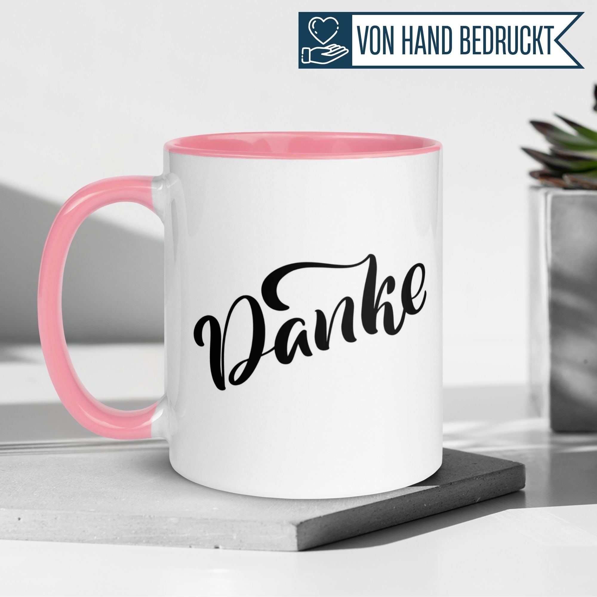 Momentals Tasse mit dem Schriftzug "Danke" in elegantem Design für jede Wertschätzung.
