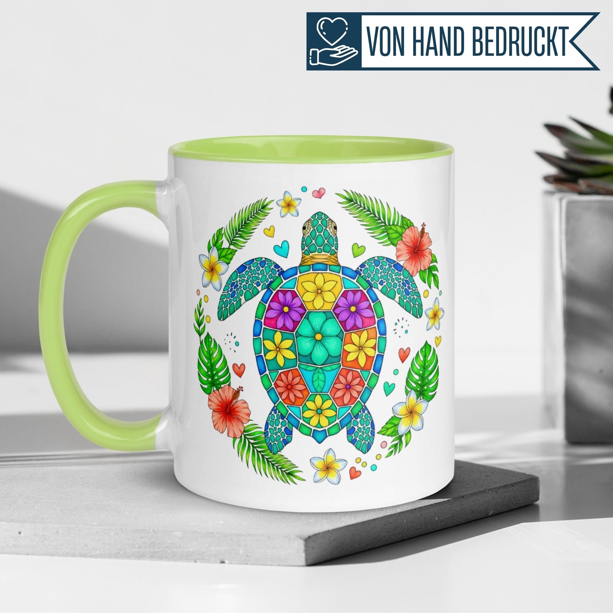 Schildkröte Tasse | Bunte Sommervibes im Schildkröten Feeling