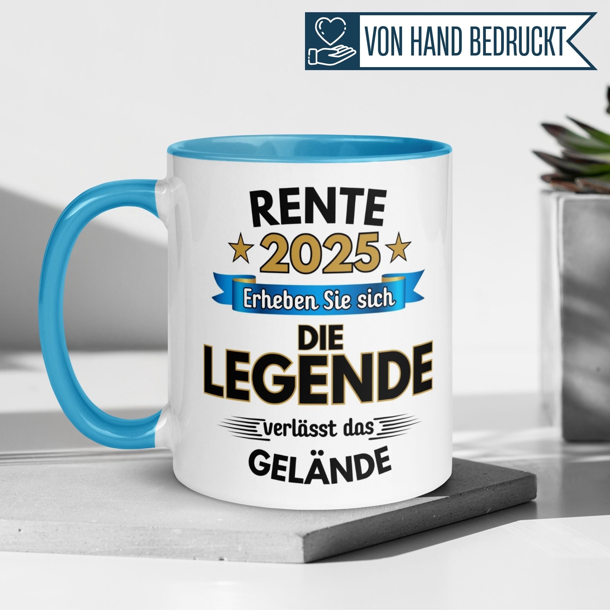 Tasse Rente | Pension & Renteneintritt | Rente 2025 - Die Legende verlässt das Gelände