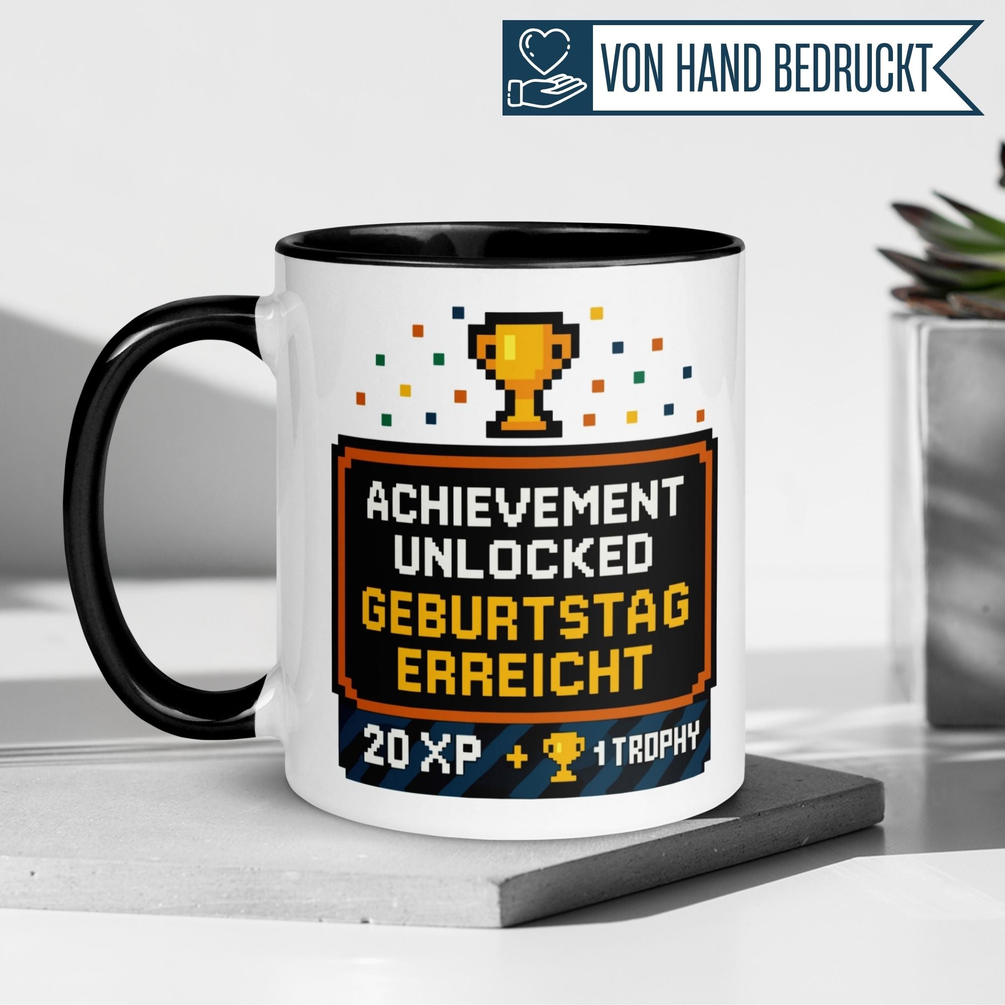 Tasse Geburtstag – „Achievement Unlocked“ – Geburtstagsgeschenk Mann Frau