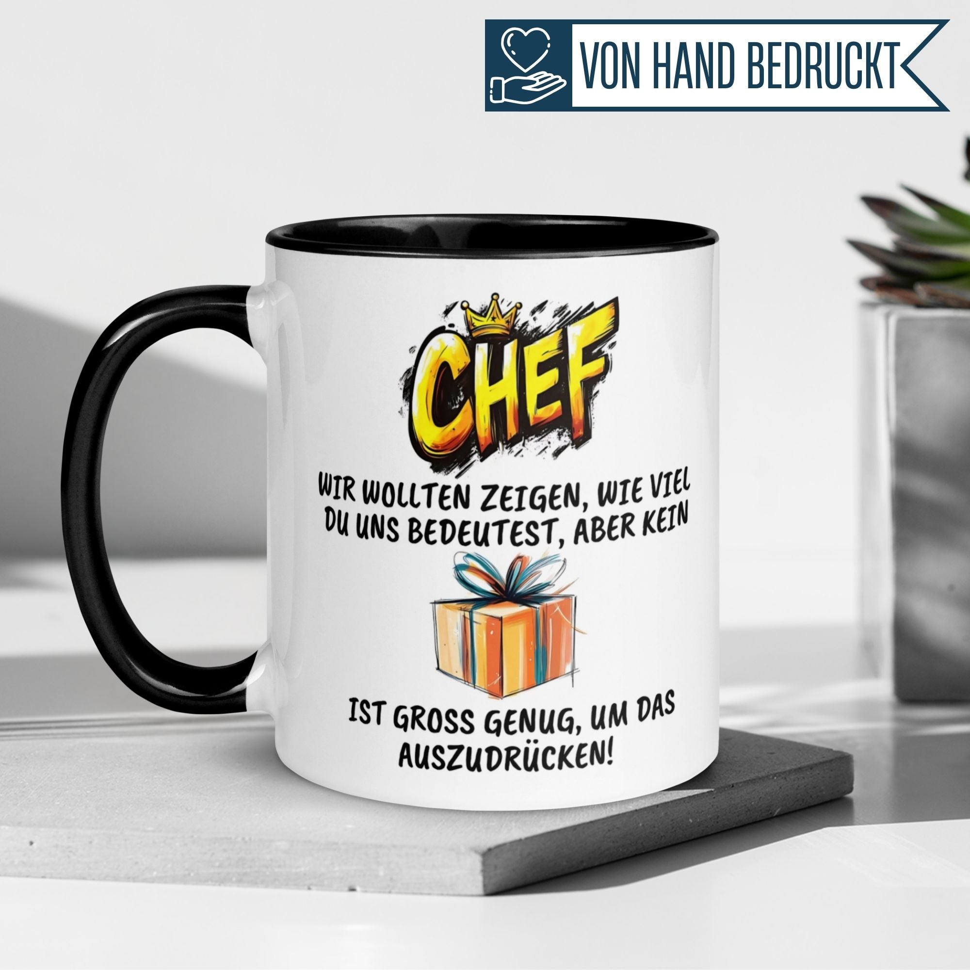 Momentals Tasse Chef mit Spruch und Geschenkmotiv für wertschätzende Abschiede