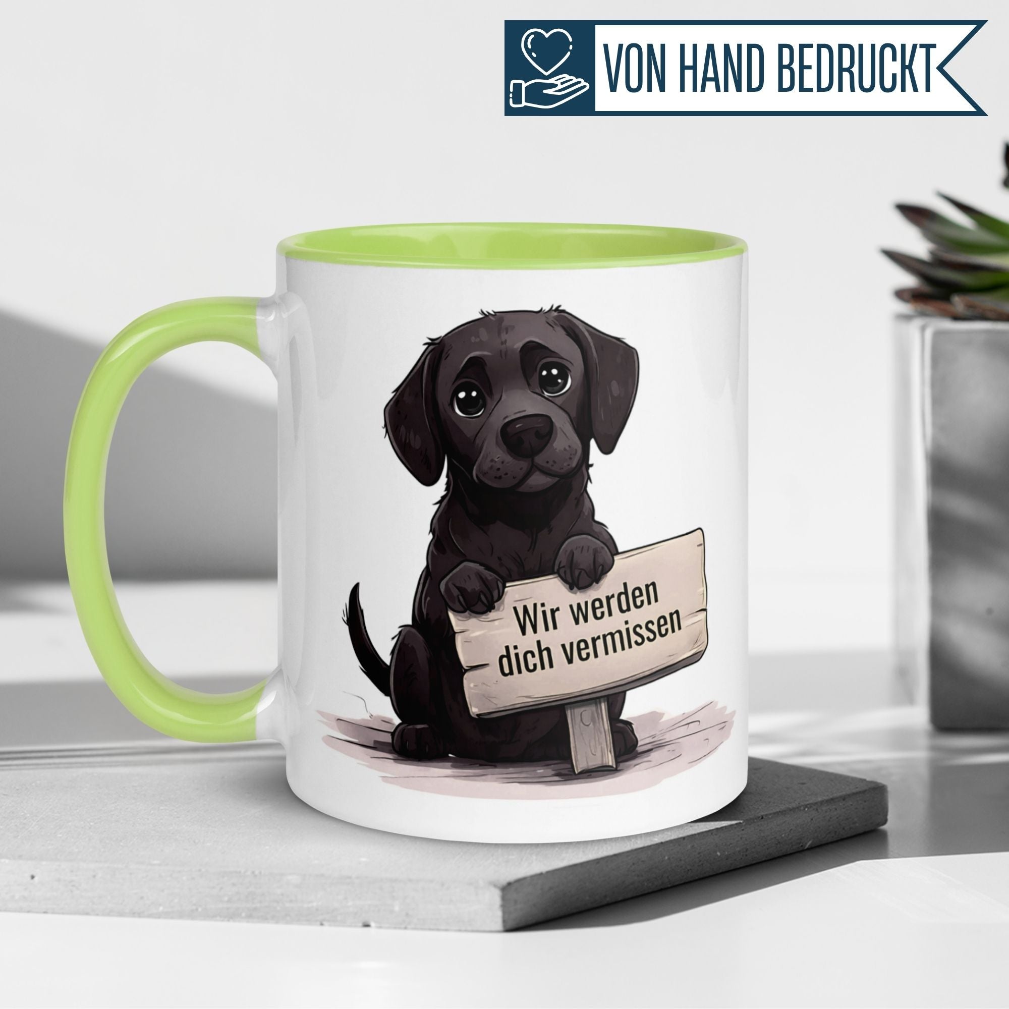 Momentals® Tasse Abschied | Hund & Abschiedsspruch | Wir werden dich vermissen