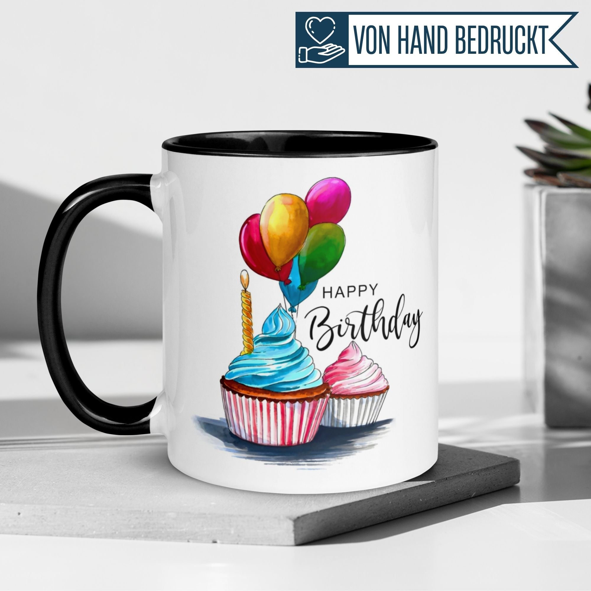 Geburtstag Tasse | Happy Birthday – Cupcakes & Ballons
