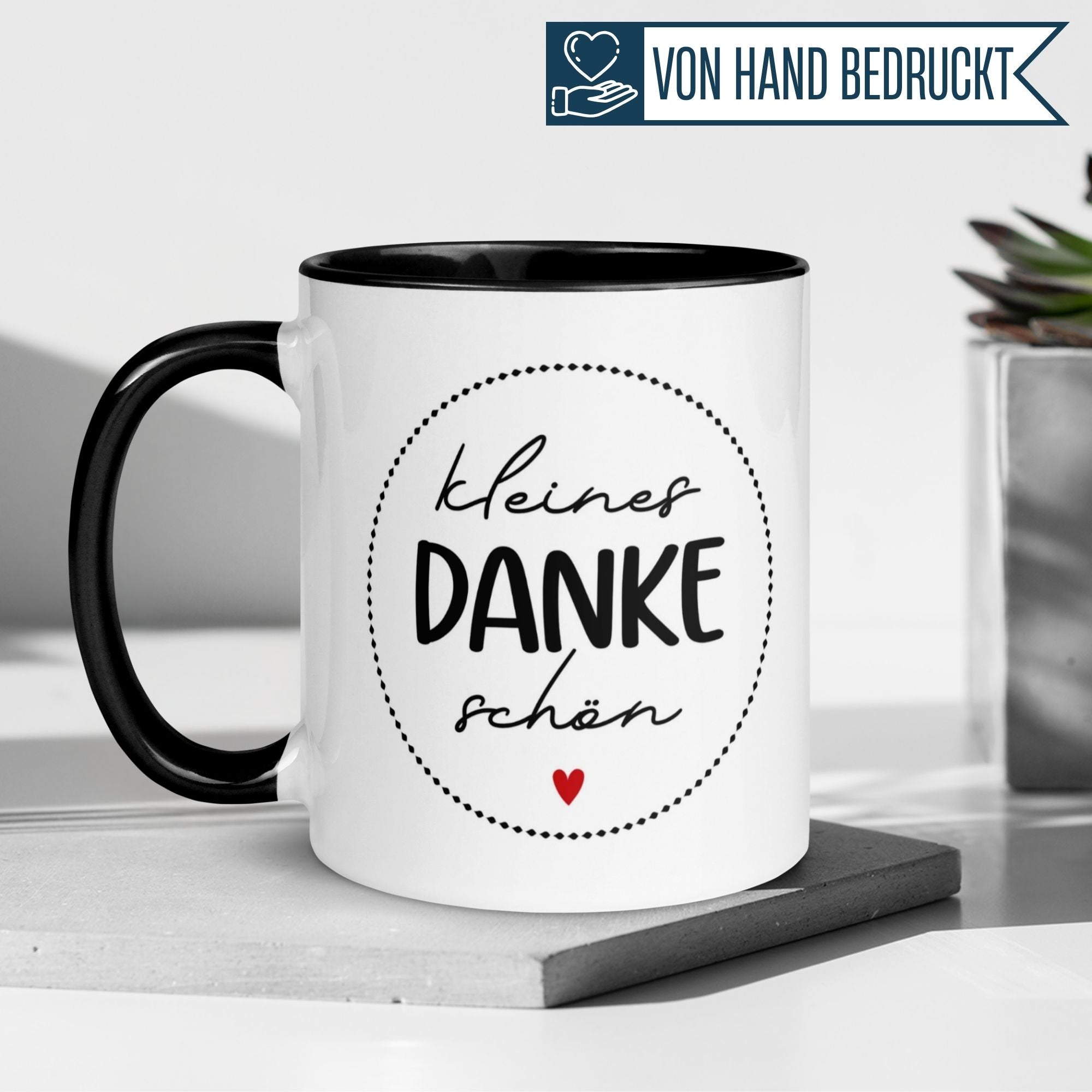 Momentals Tasse Danke mit Herzmotiv, perfektes kleines Dankeschön für Wertschätzung im Alltag.