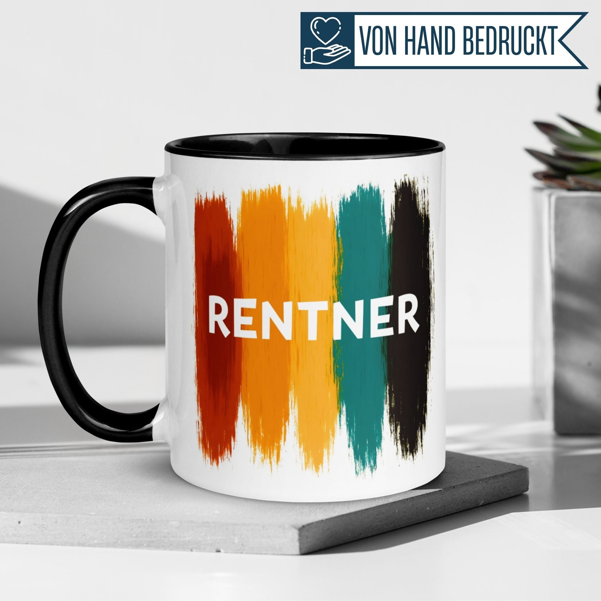 Rentner Tasse | Farbenfroher Rentner Schriftzug