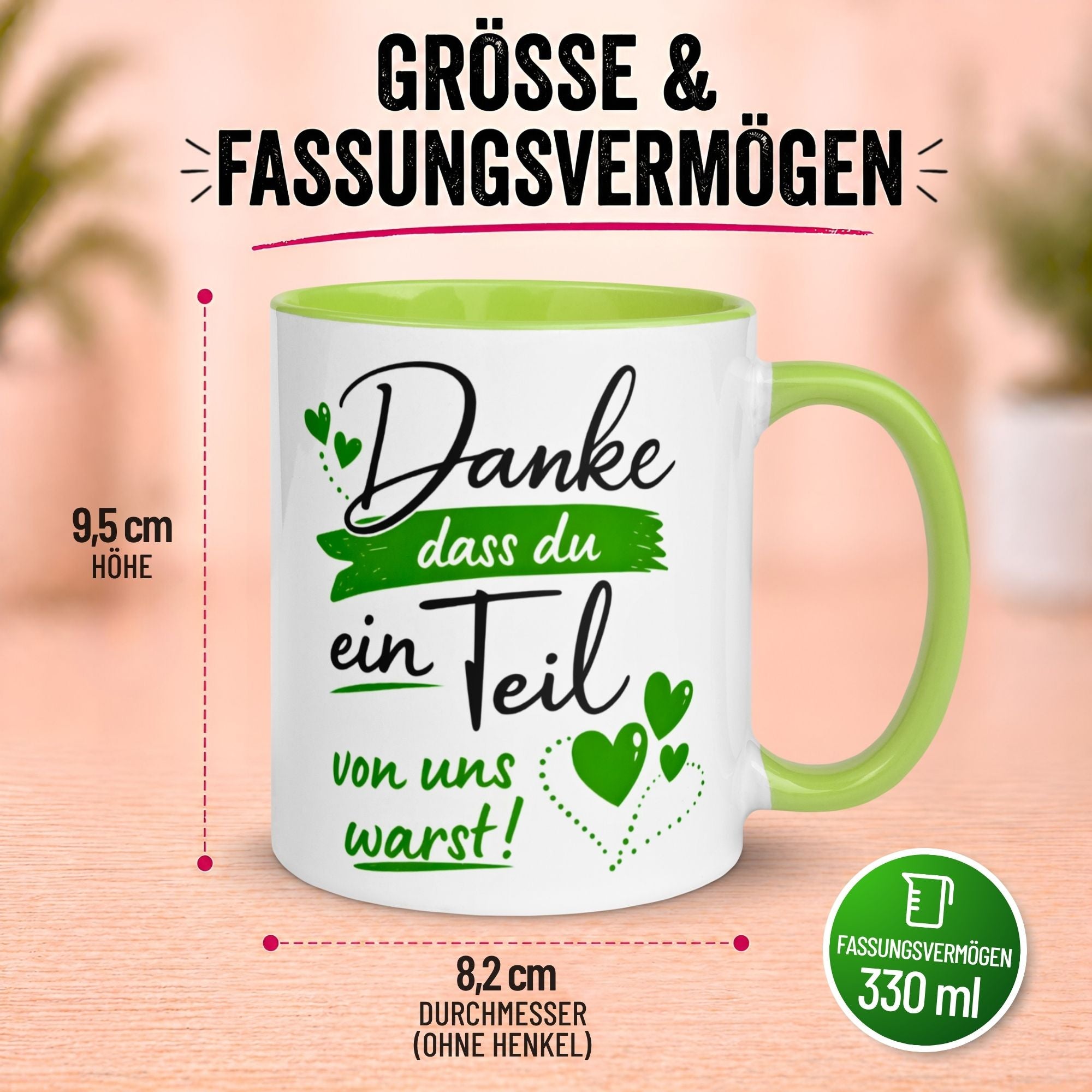 Tasse Abschied – „Ein Teil von uns warst“ – Abschiedsgeschenk für Kollegin Kollegen